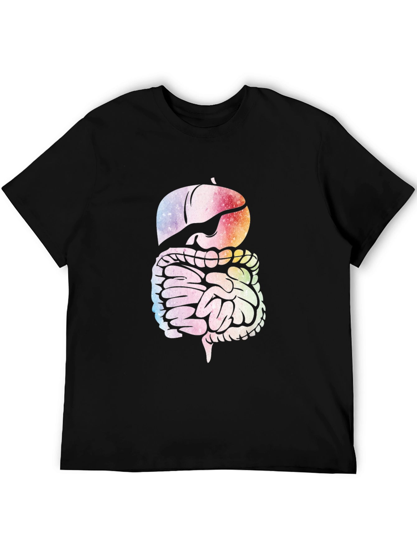 Black Digestive System Graphic Tee - Novelty Anatomy Shirt view 5