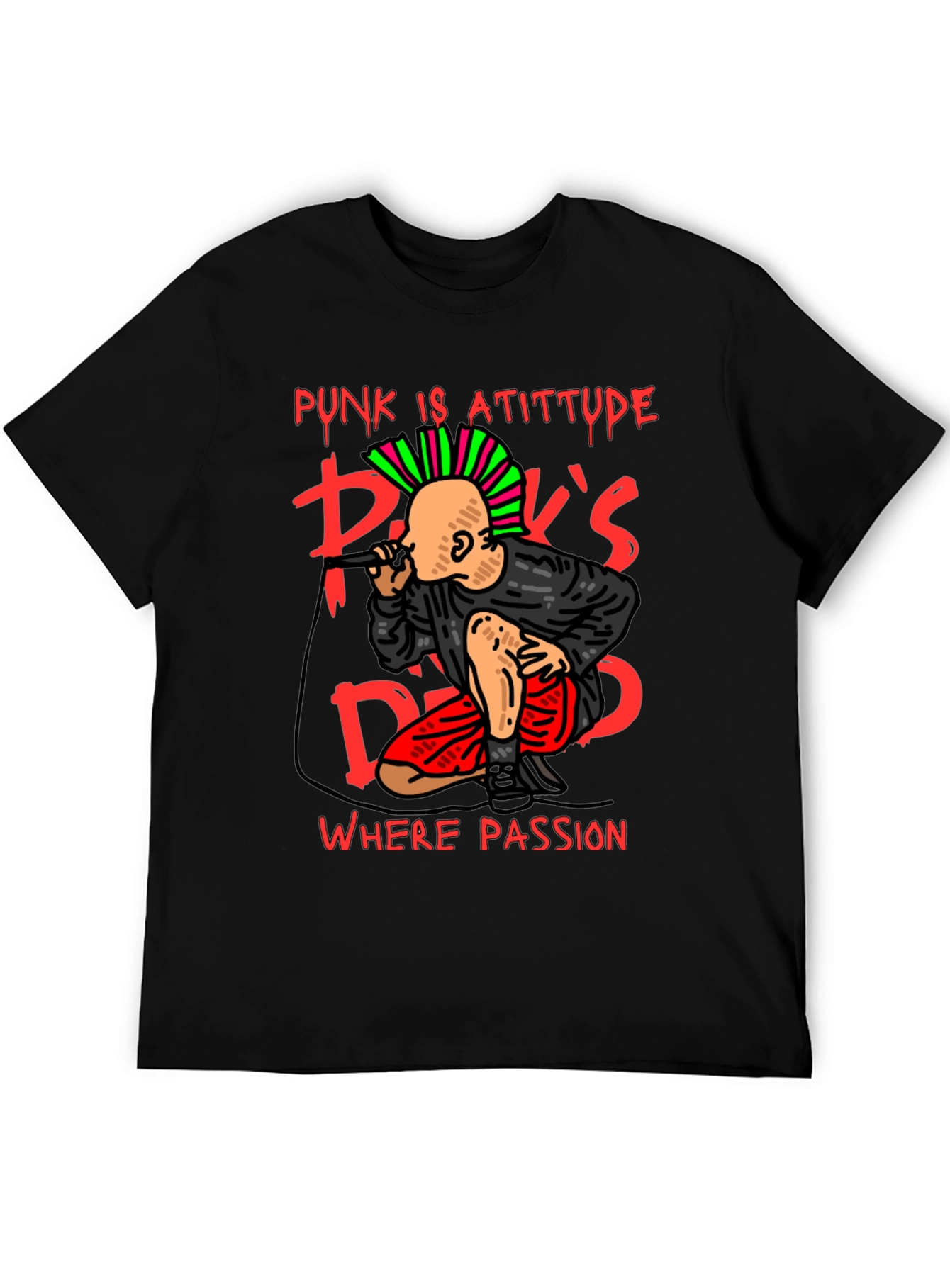 Black Punk Is Attitude Graphic Tee view 5