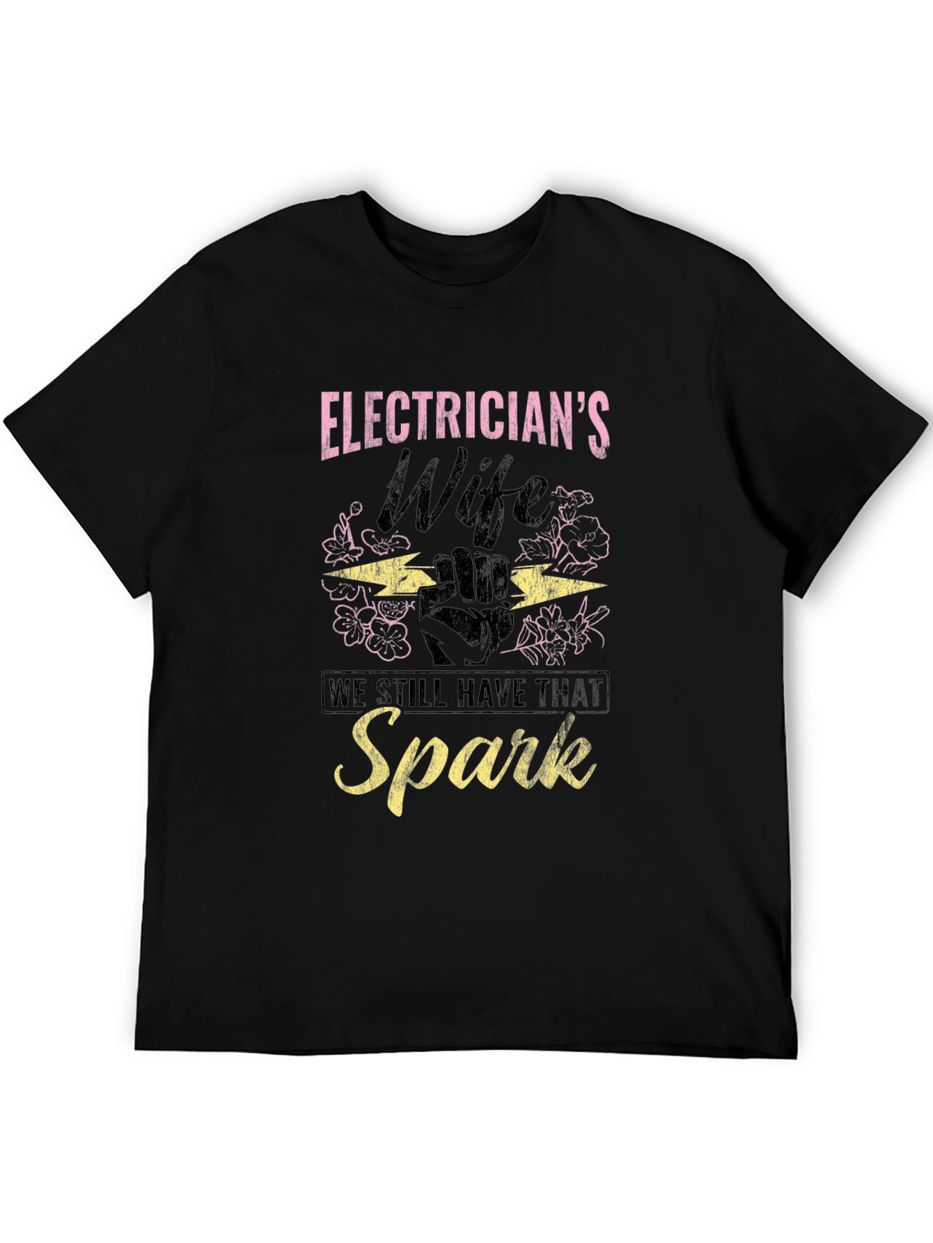 Black Electrician's Wife Spark T-Shirt view 5