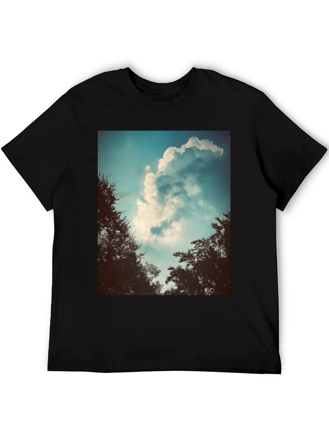 Black Cloudscape Graphic Tee - Nature Inspired Design view 5