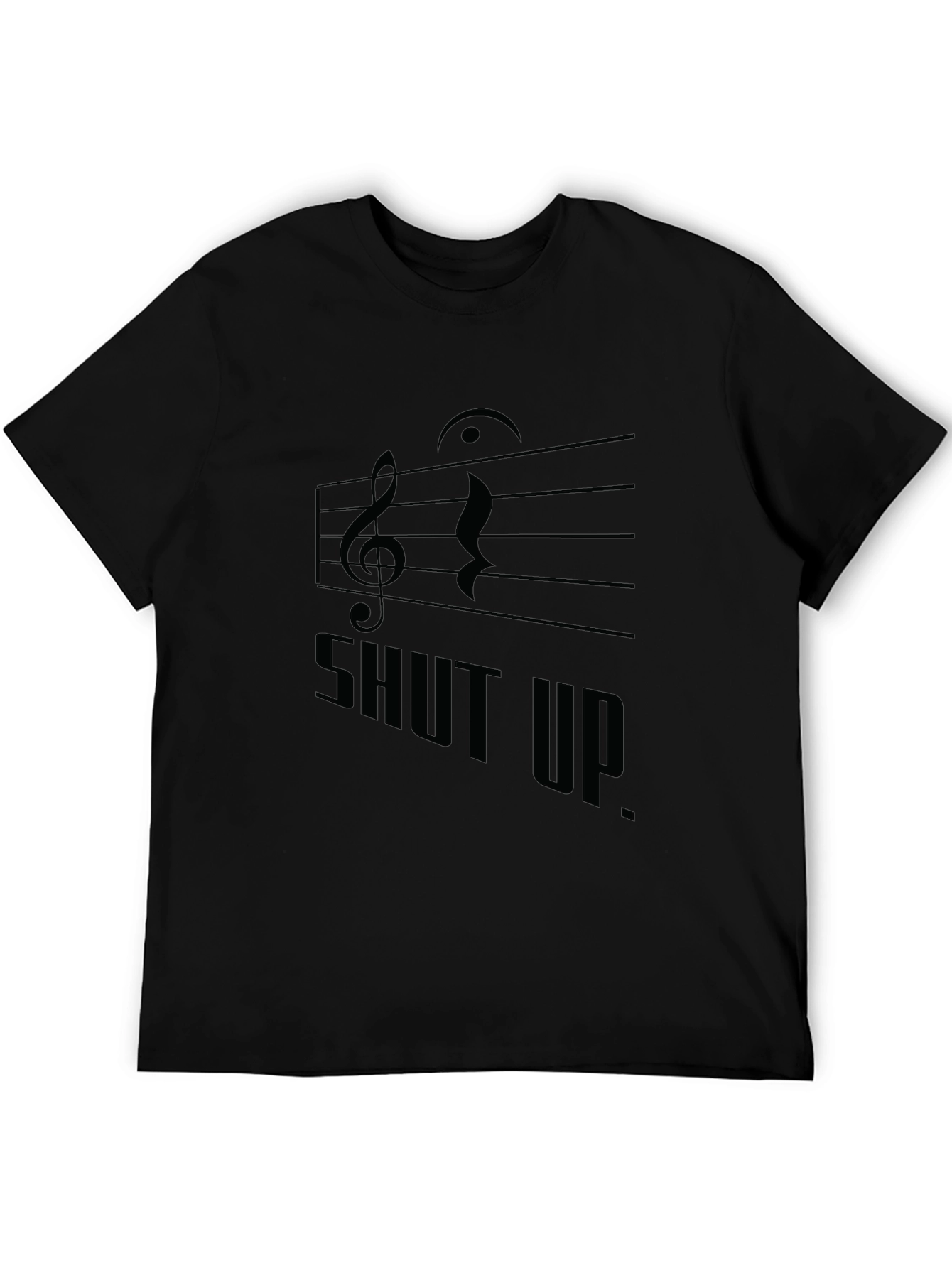 Black Musical "Shut Up." Black Graphic Tee view 5
