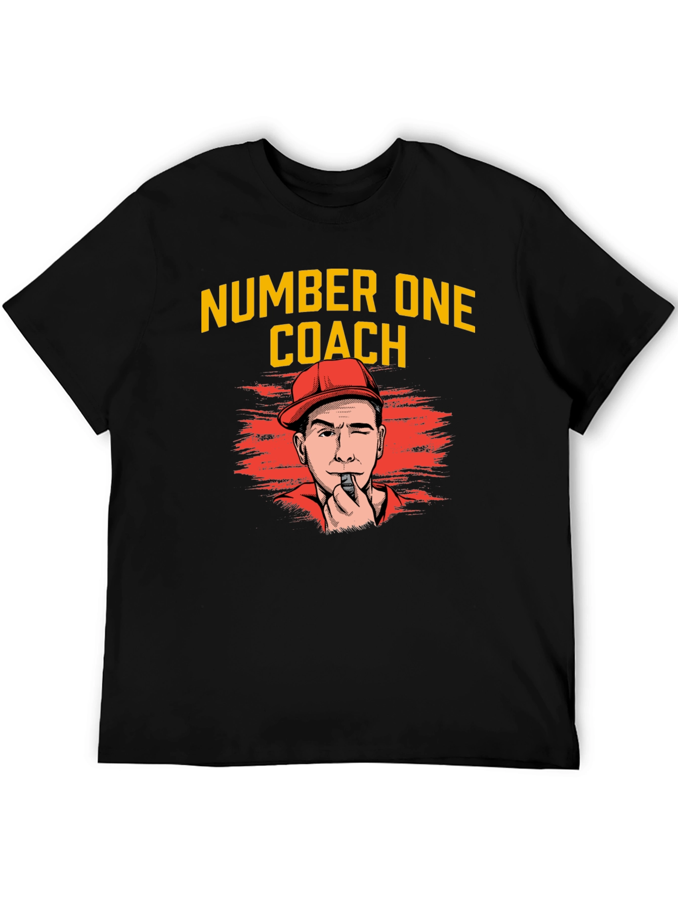 Black Number One Coach T-Shirt - Sports Fan Apparel view 5