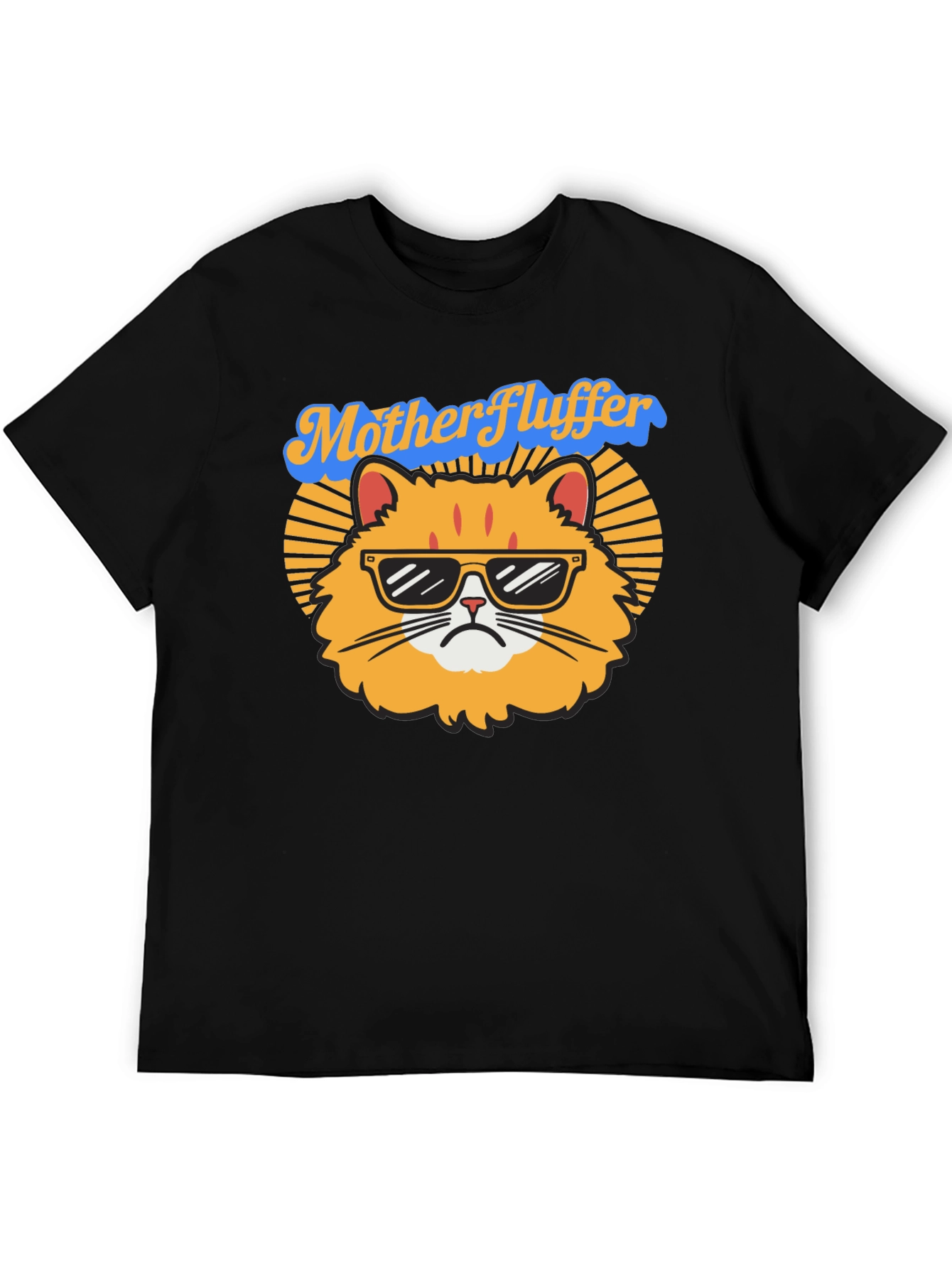 Black Mother Fluffer Cat T-Shirt view 5