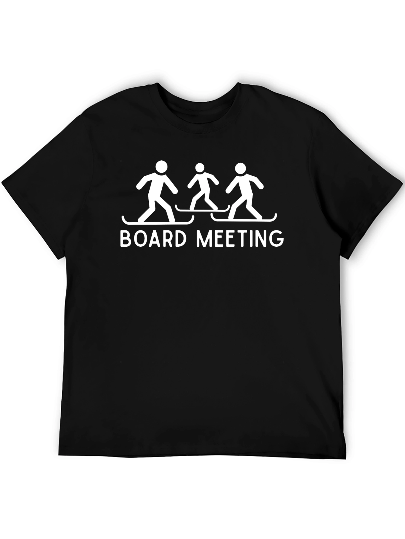 Black Board Meeting Skiing T-Shirt Funny Winter Graphic Tee view 5