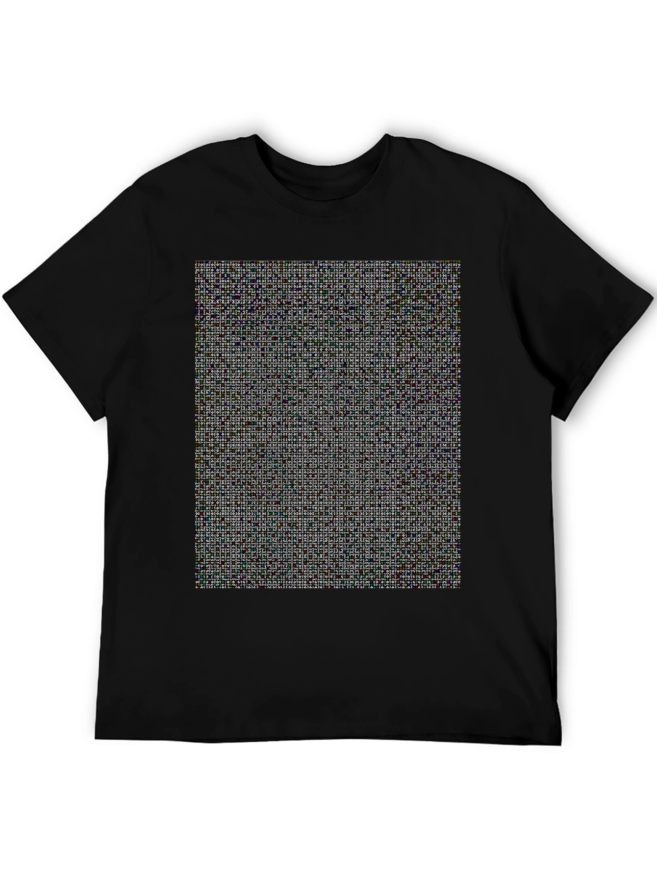 Black Pixel Pattern T-Shirt view 5