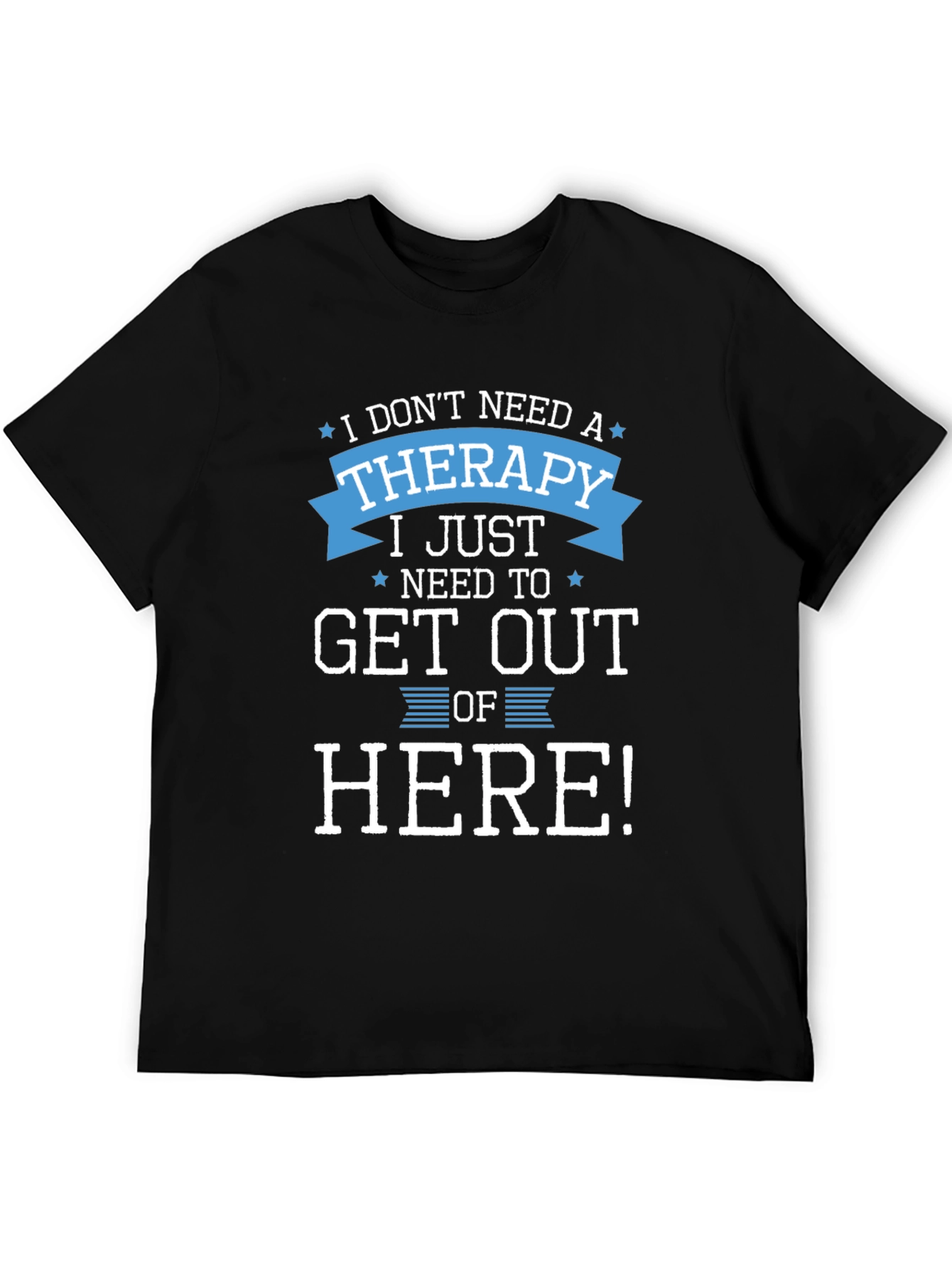 Black Funny Therapy Graphic T-Shirt view 5