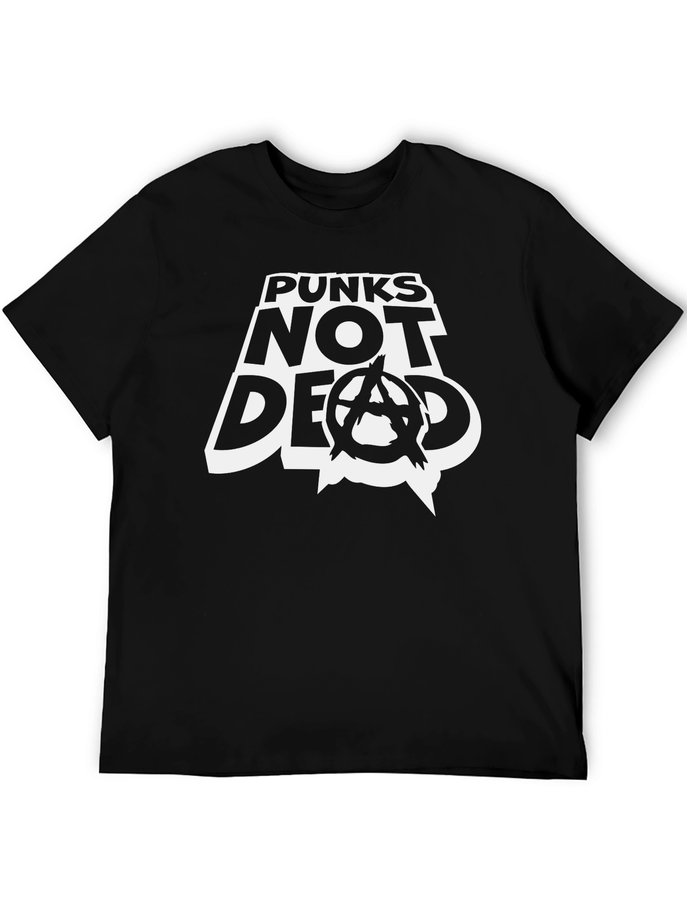 Black Punks Not Dead Graphic Tee - Black Cotton T-Shirt view 5