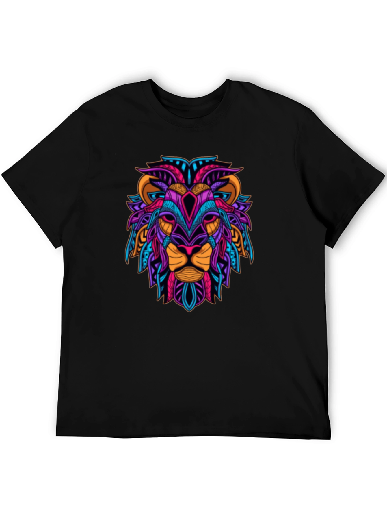 Black Vibrant Lion Graphic Tee - Bold Style view 5