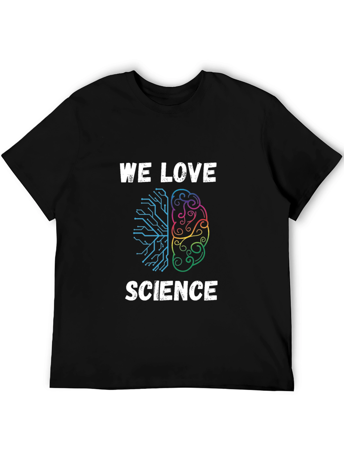 Black We Love Science Brain T-Shirt view 5