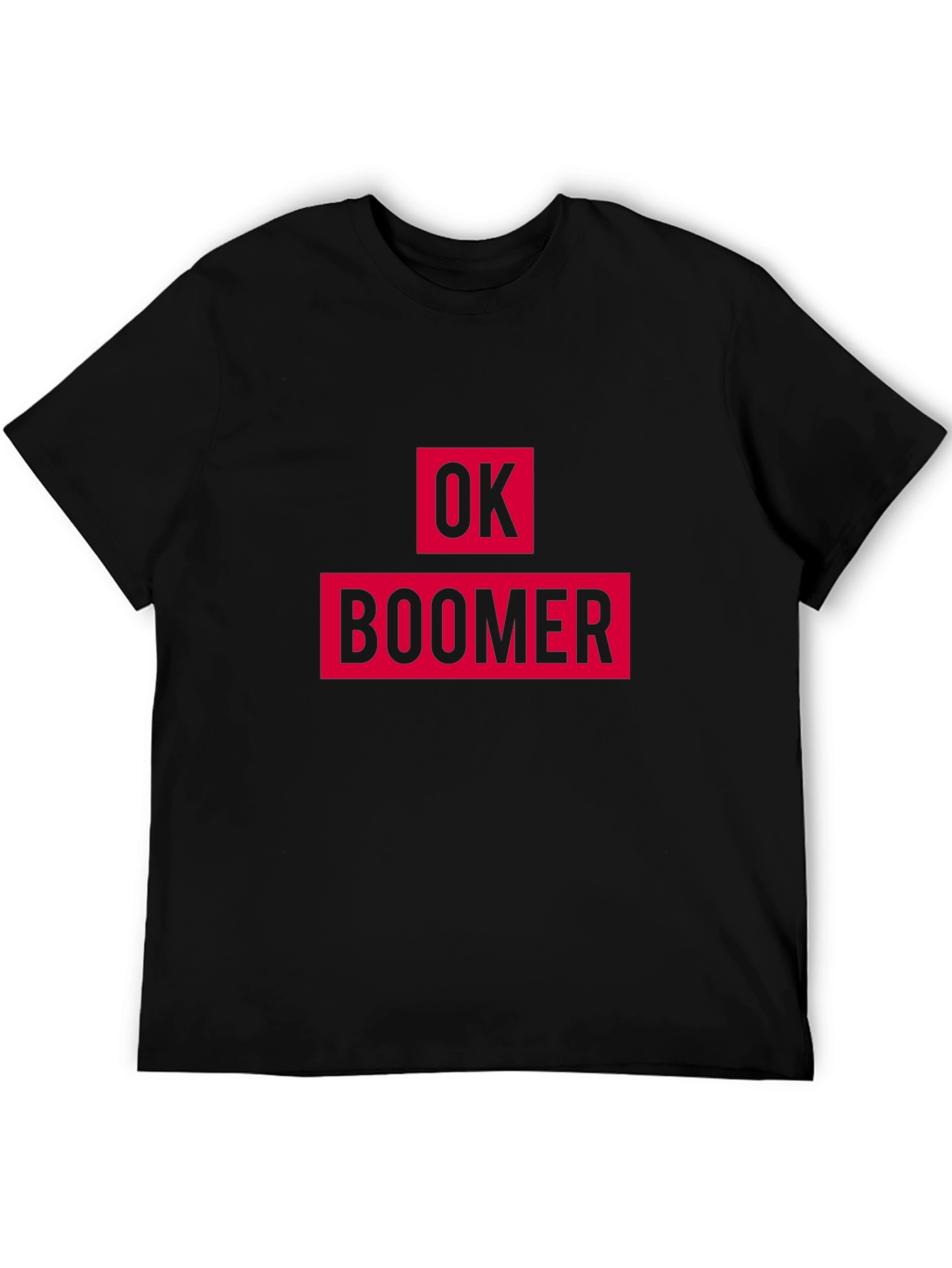 Black Ok Boomer Graphic Tee - Black Cotton T-Shirt view 5