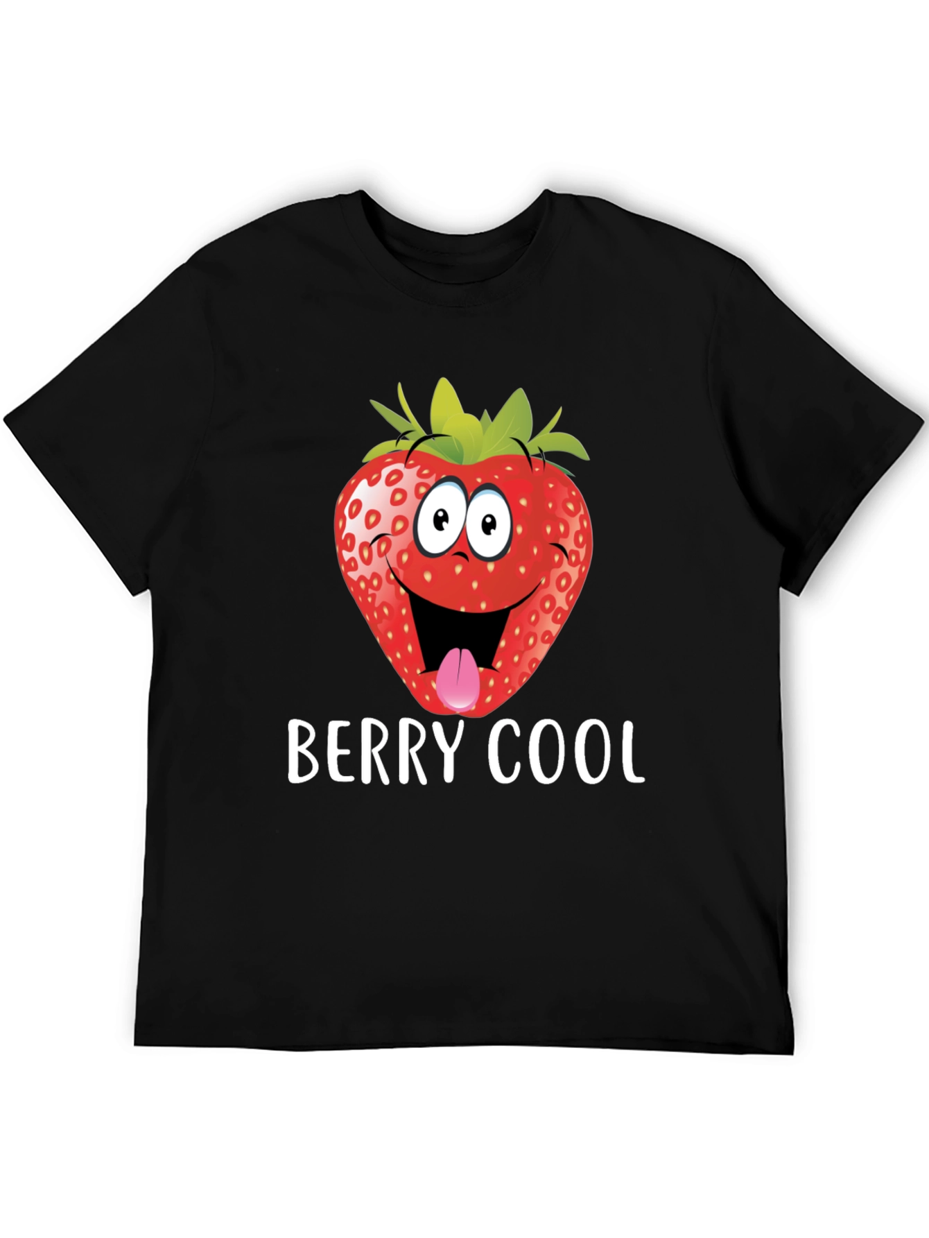 Black Berry Cool Strawberry Graphic Tee - Funny T-Shirt view 5