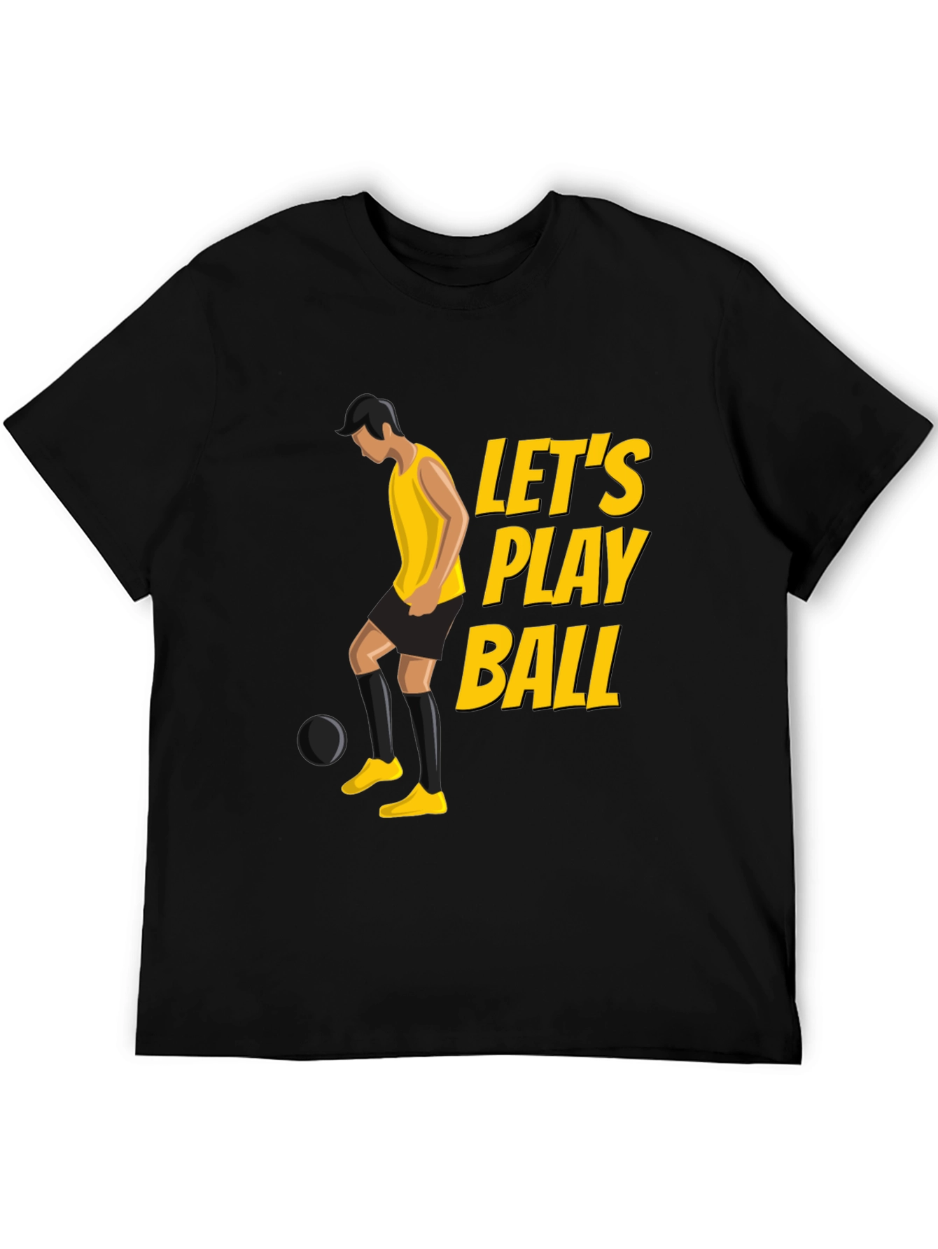 Black Let's Play Ball Graphic Tee view 5