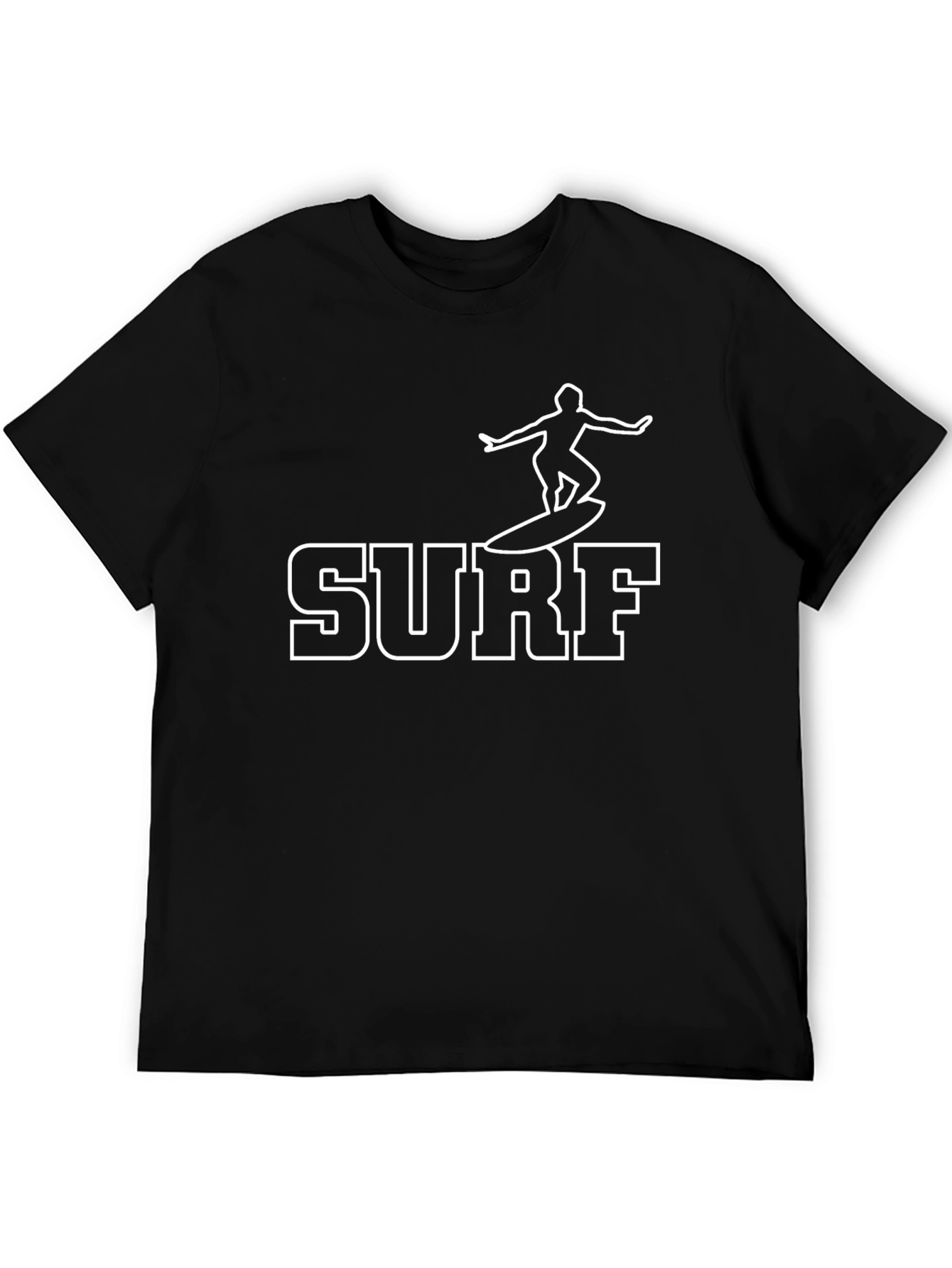 Black Surf Graphic T-Shirt - Black Cotton Tee view 5