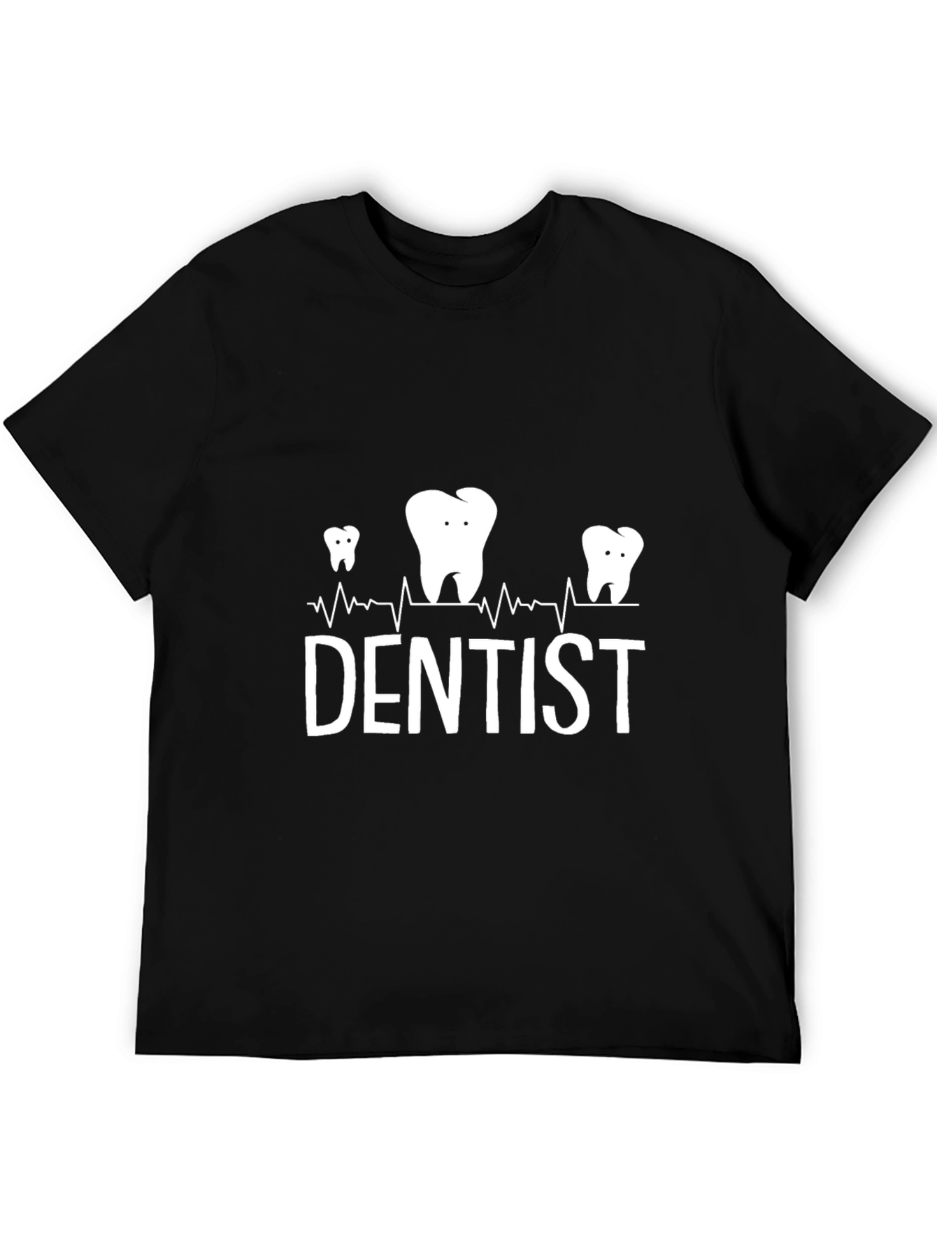Black Dentist Tooth Heartbeat T-Shirt view 5