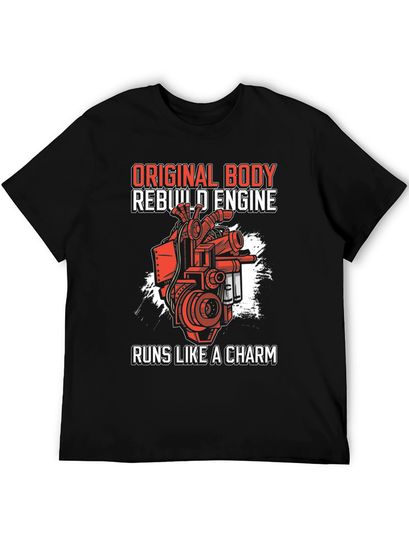 Black Original Body Rebuild Engine T-Shirt - Runs Like a Charm view 5