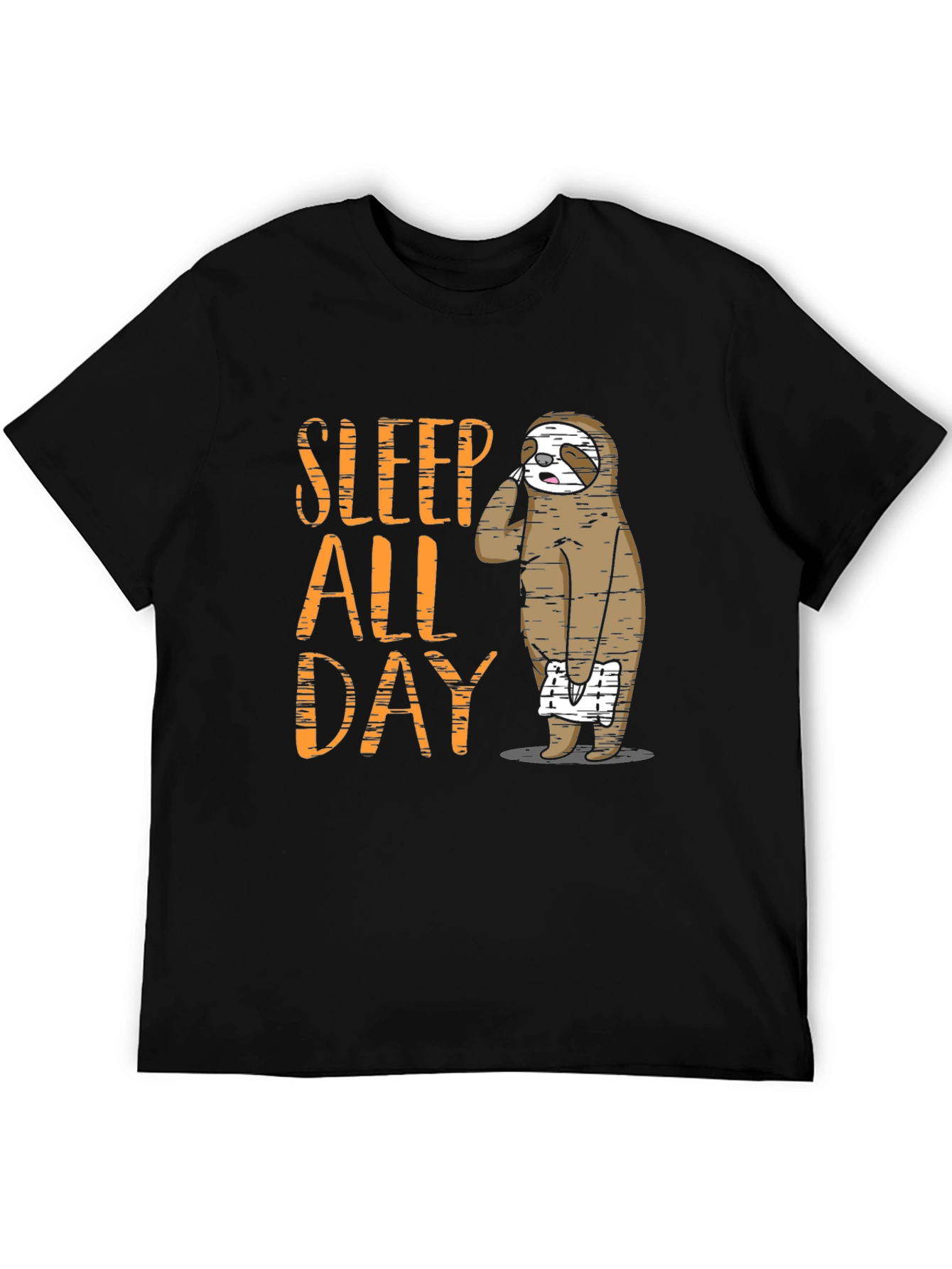 Black Sleep All Day Sloth Graphic T-Shirt view 5