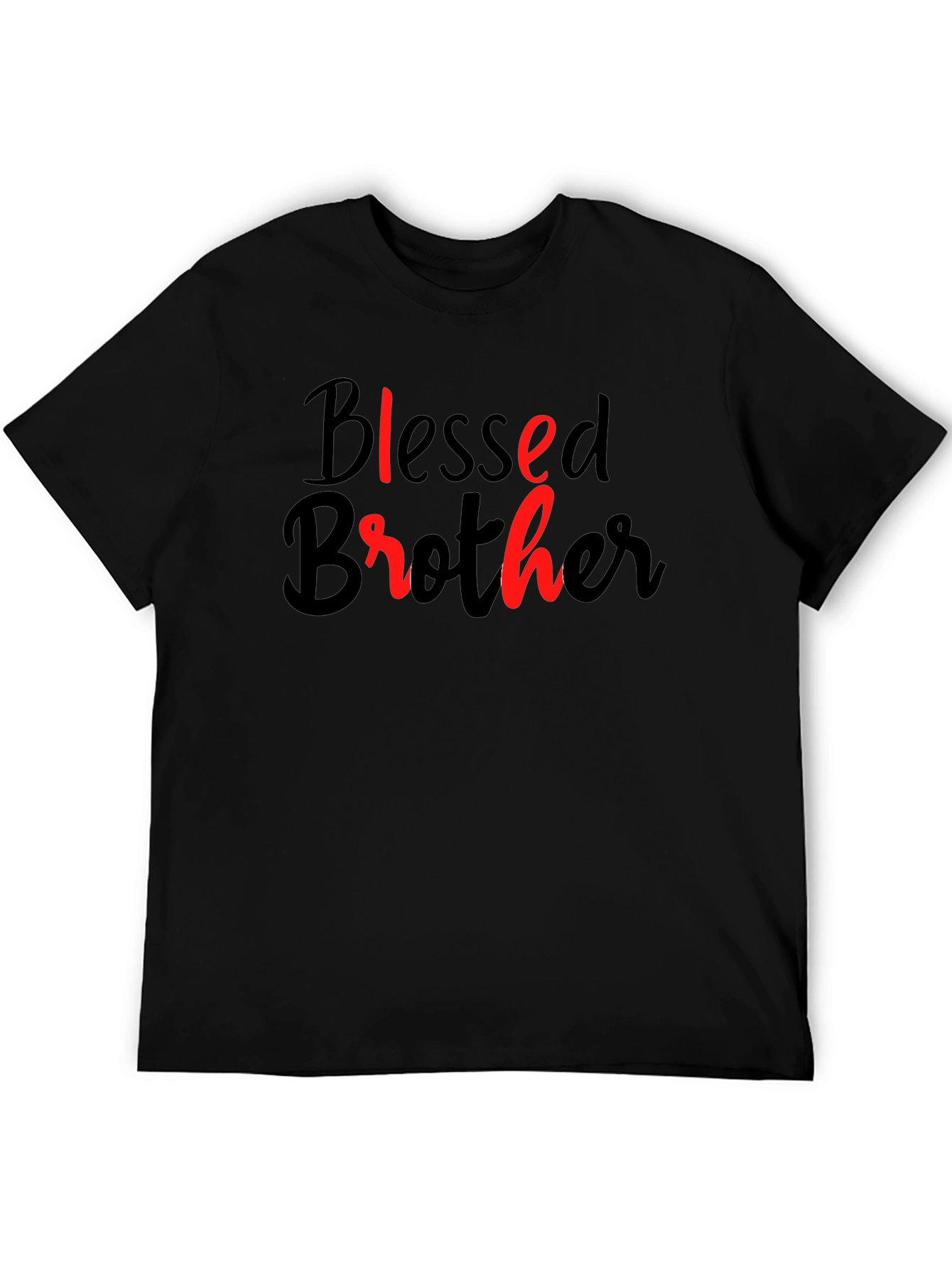 Black Blessed Brother Black Graphic Tee view 5