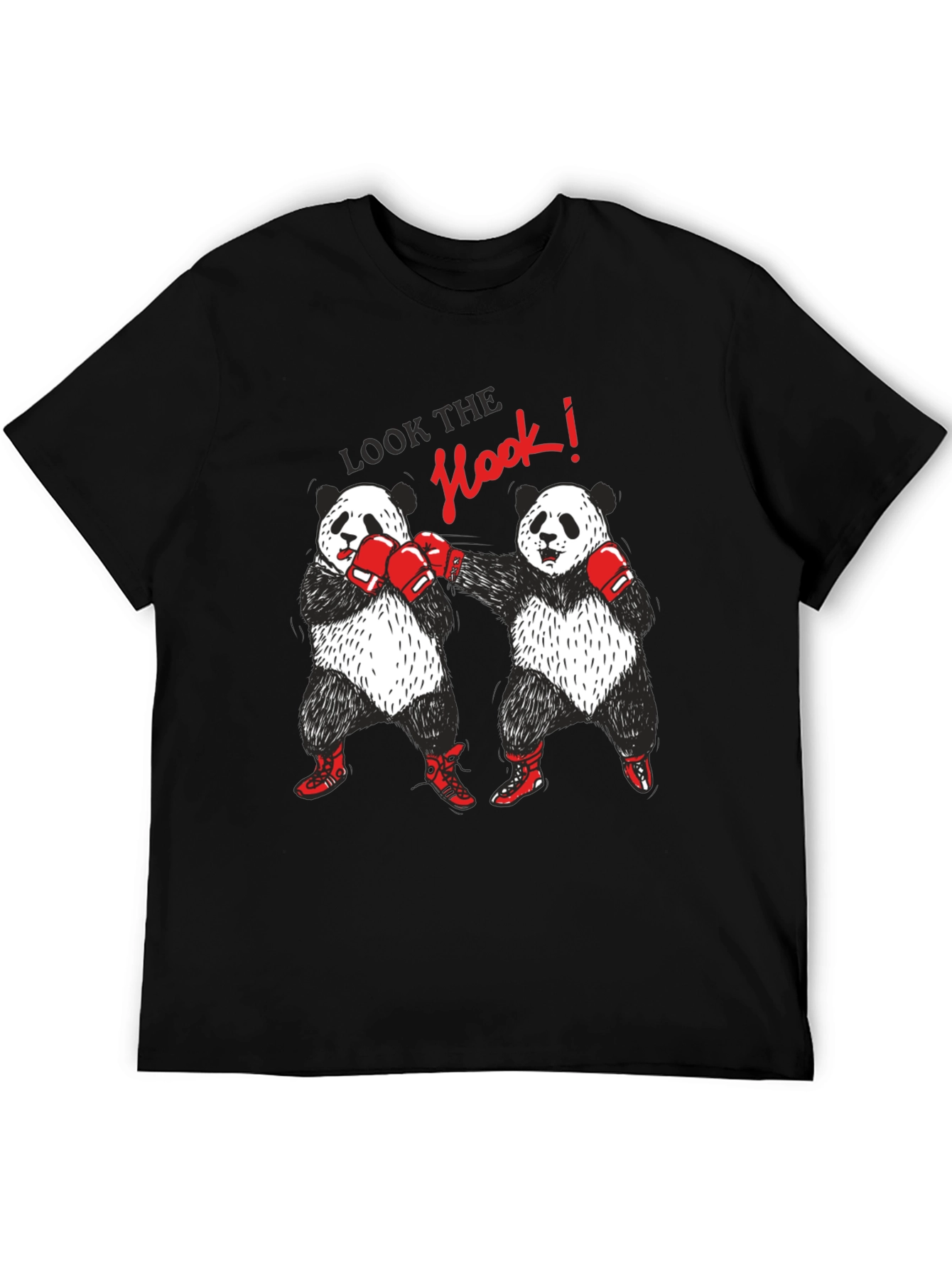 Black Boxing Panda Graphic Tee - "Look the Hook!" view 5