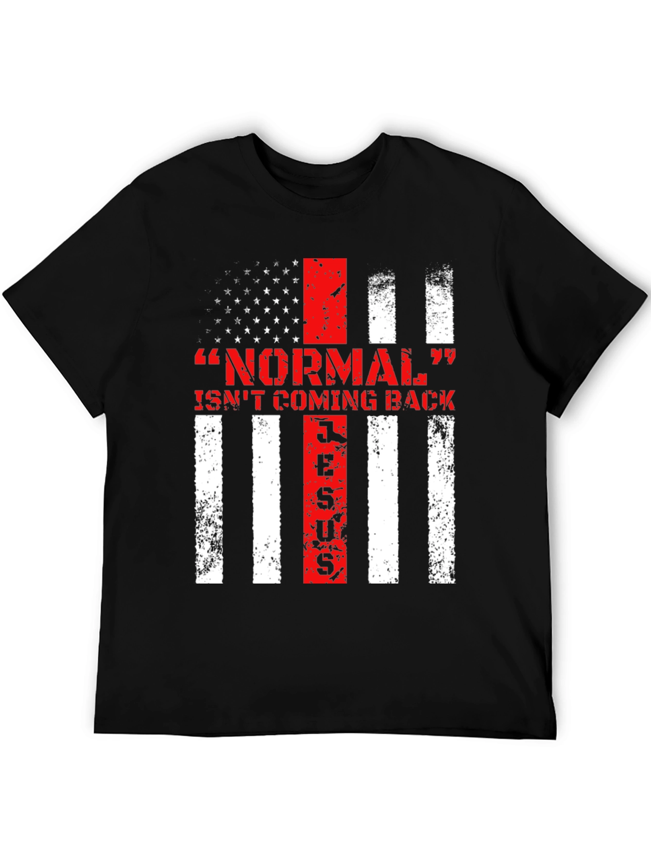 Black Normal Isn't Coming Back Jesus Patriotic T-Shirt view 5