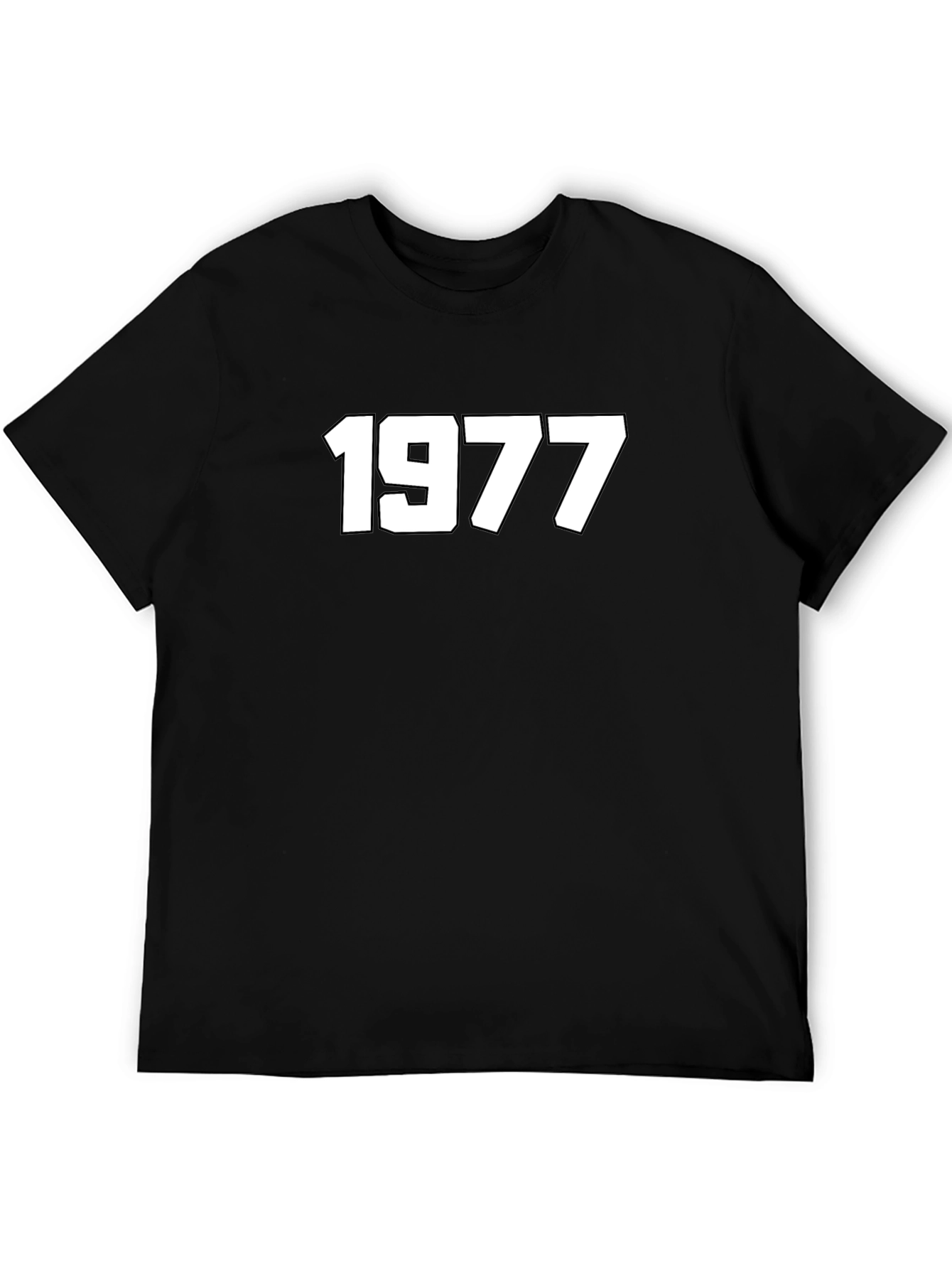 Black 1977 Retro Graphic Tee - Classic Style Shirt view 5