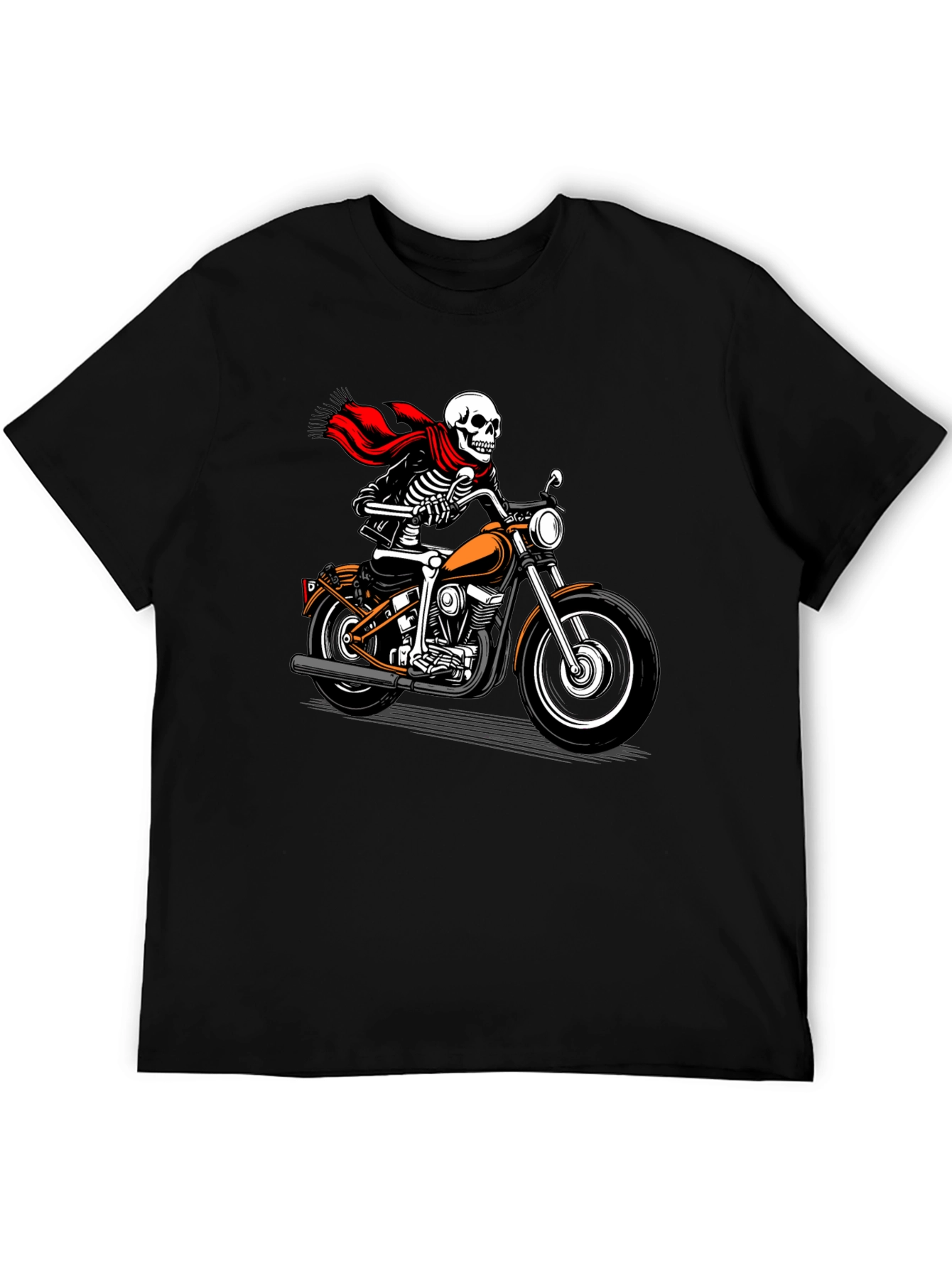 Black Skeleton Biker Graphic Tee - Ride or Die! view 5