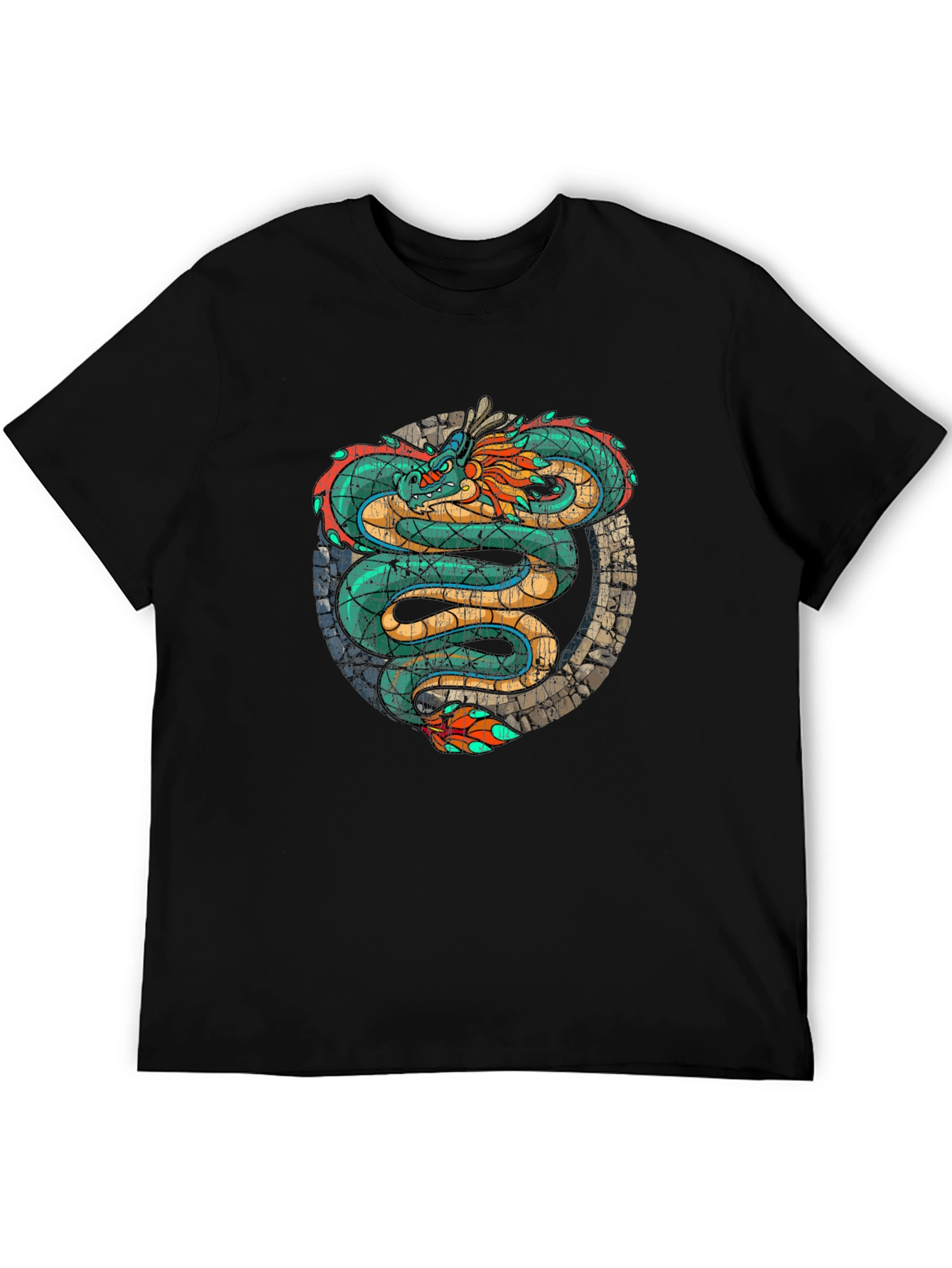 Black Dragon Graphic Tee - Black Cotton Blend view 5