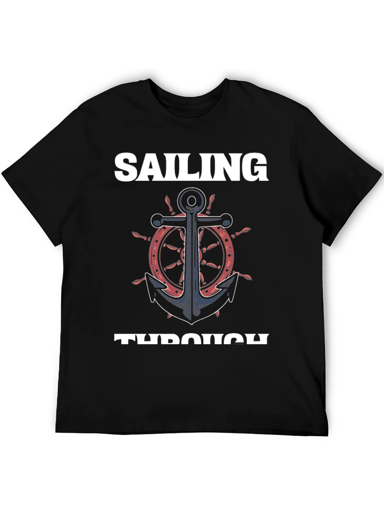 Black Sailing Through Anchor T-Shirt view 5