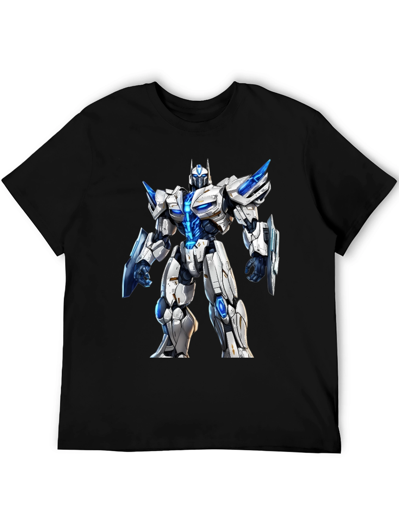 Black Robotic Warrior Graphic T-Shirt view 5