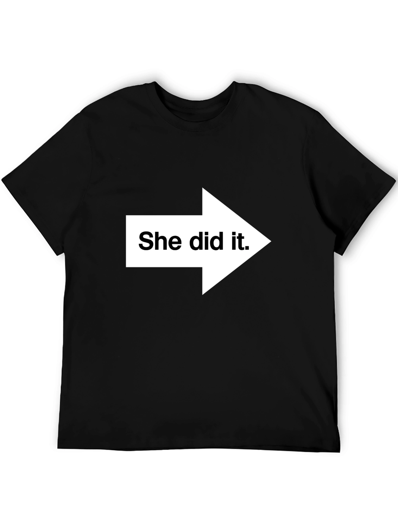 Black Funny 'She Did It' Graphic Tee - Black view 5