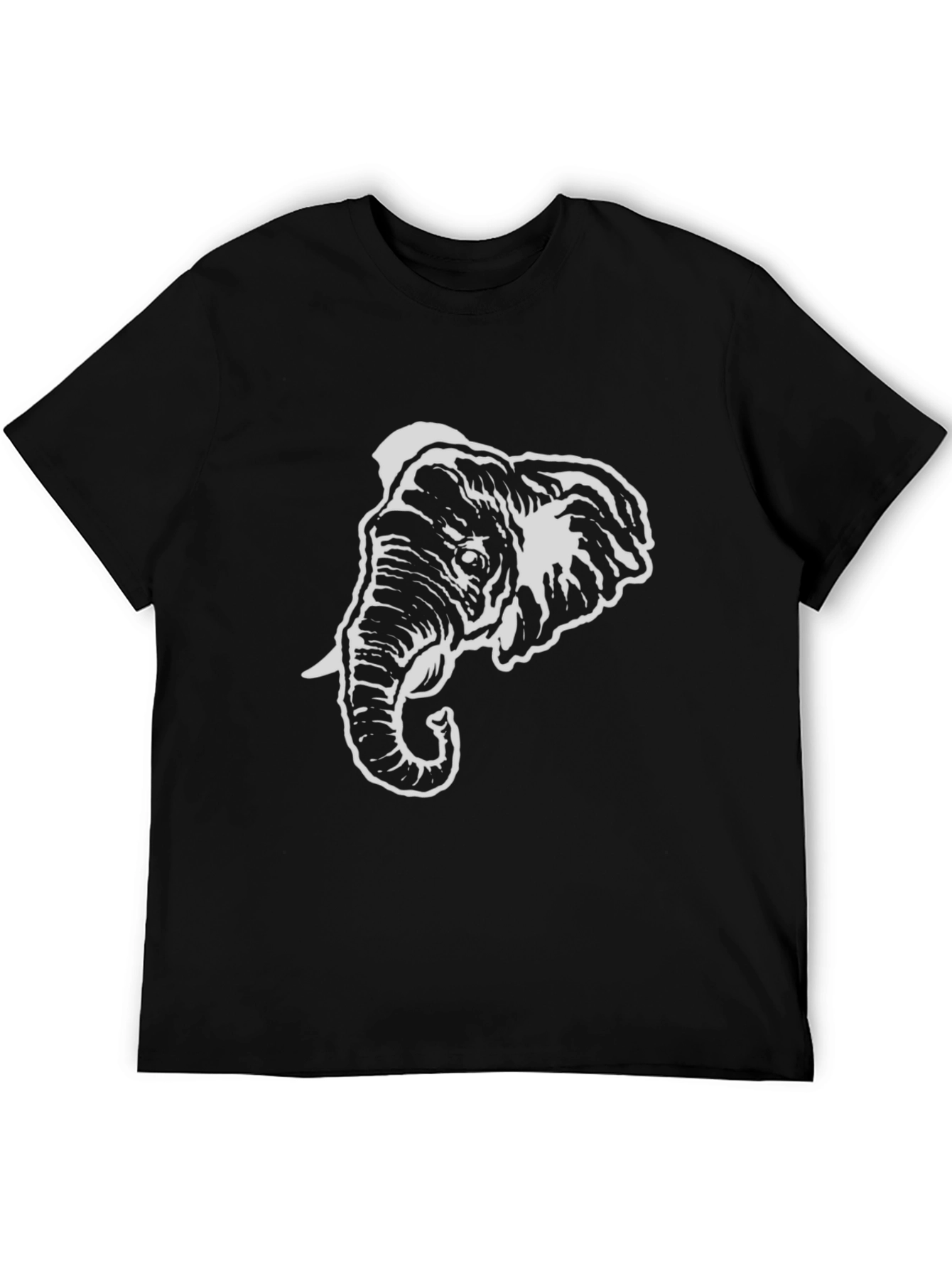 Black Elephant Graphic Tee - Black Cotton Comfort view 5