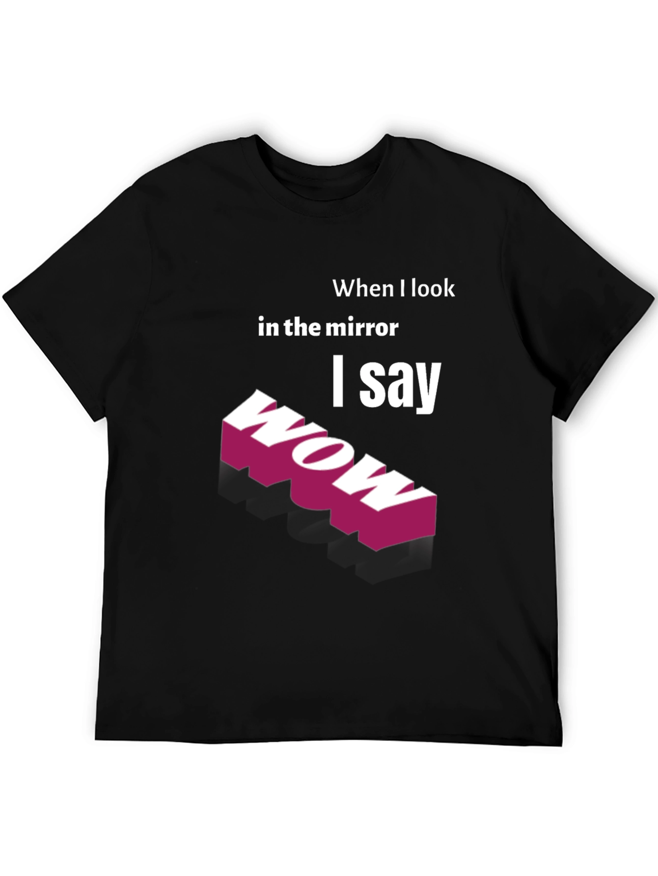 Black Wow Mirror Graphic Tee view 5