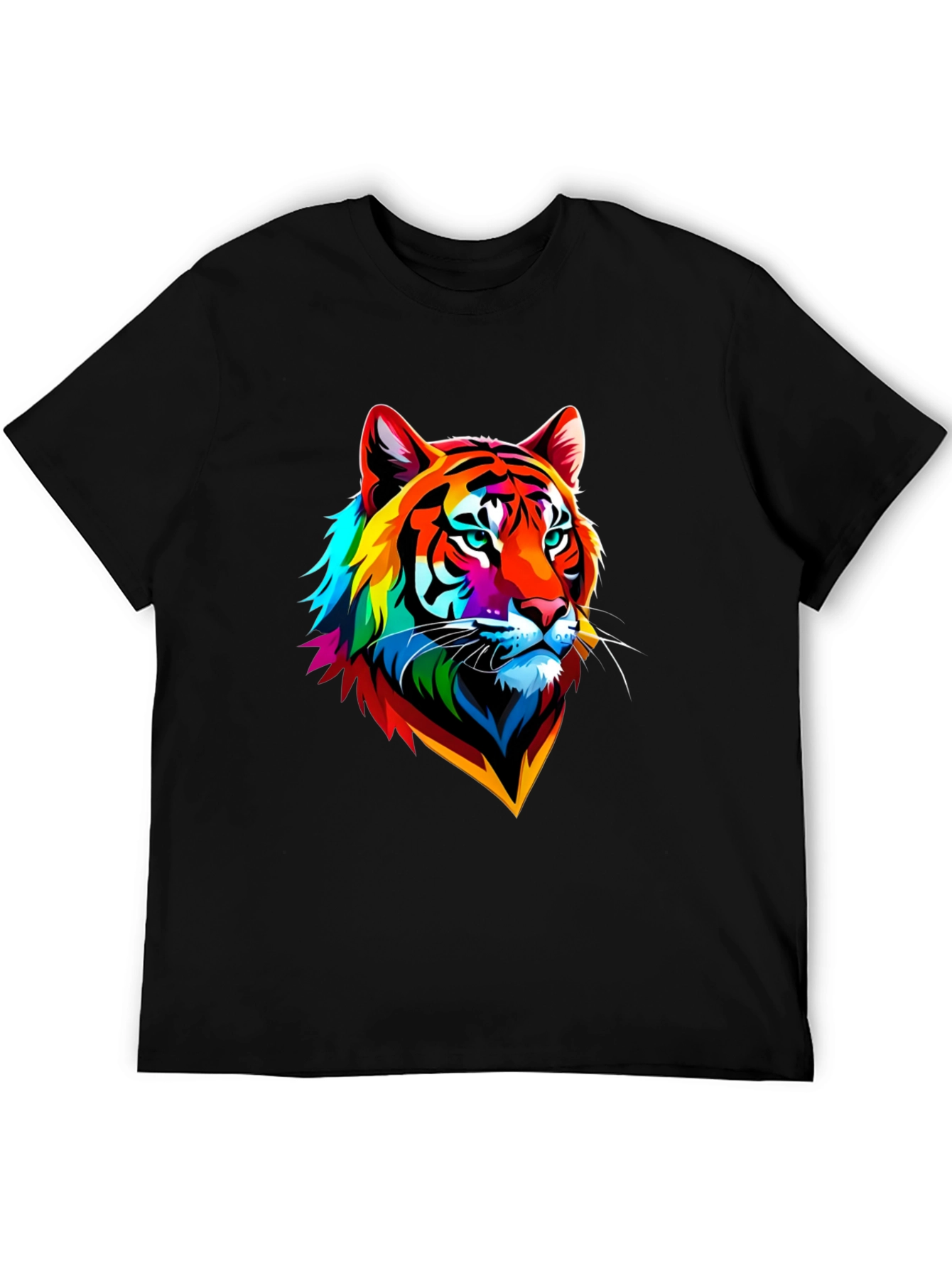 Black Vibrant Tiger Graphic T-Shirt - Bold Animal Print view 5