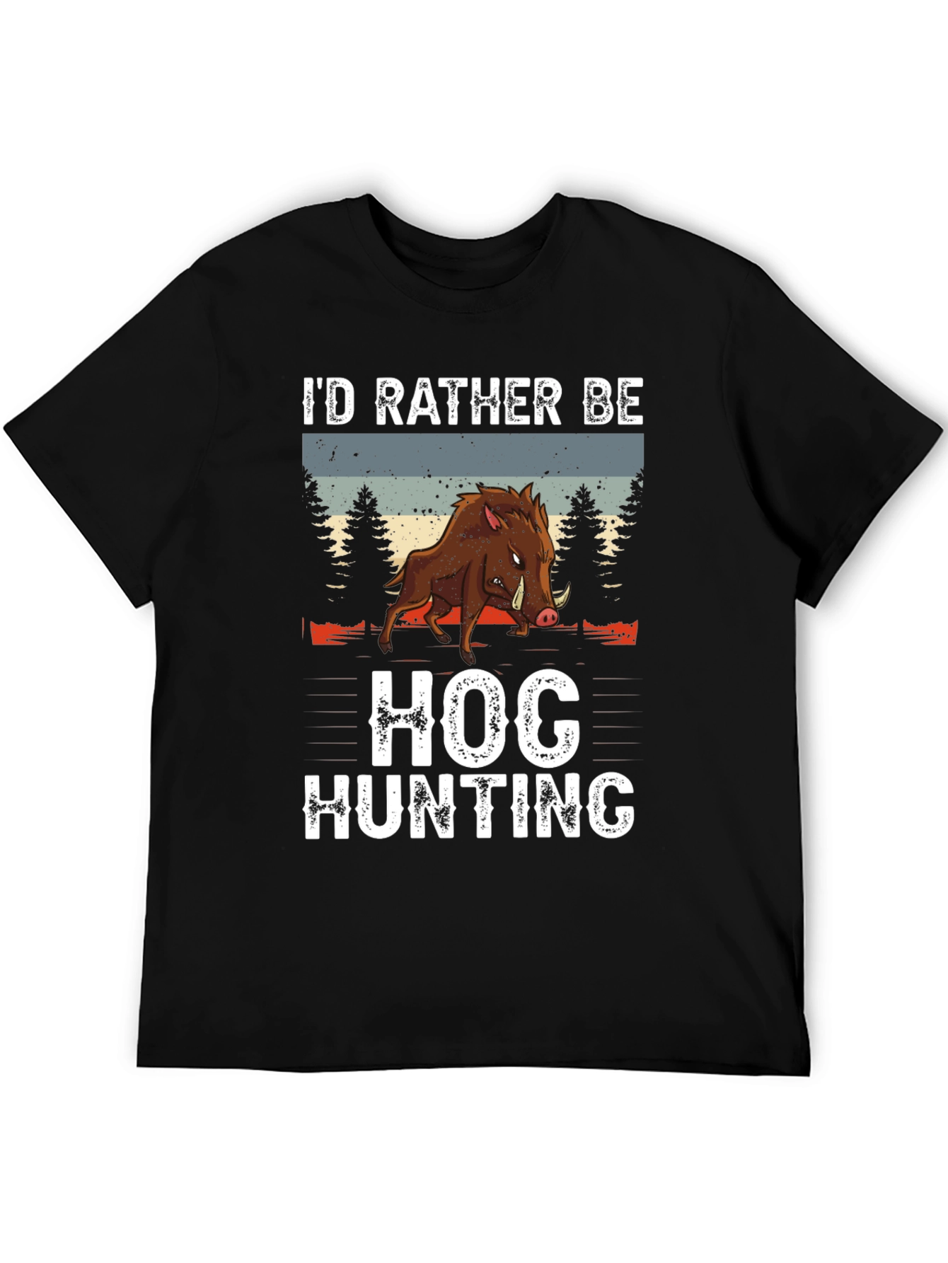 Black Hog Hunting Tee: I'd Rather Be Hunting Shirt view 5