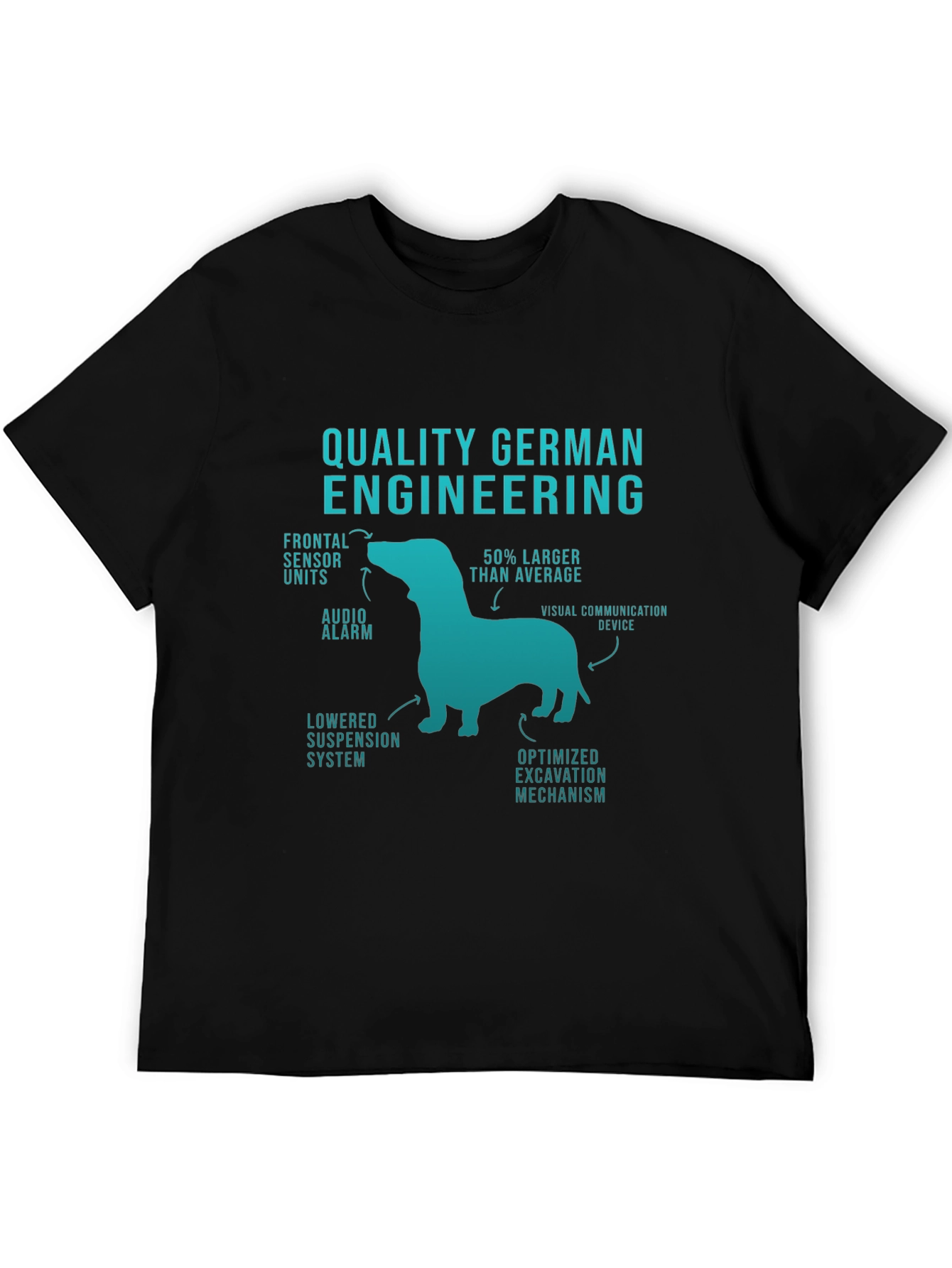 Black Quality German Engineering Funny Dog T-Shirt view 5