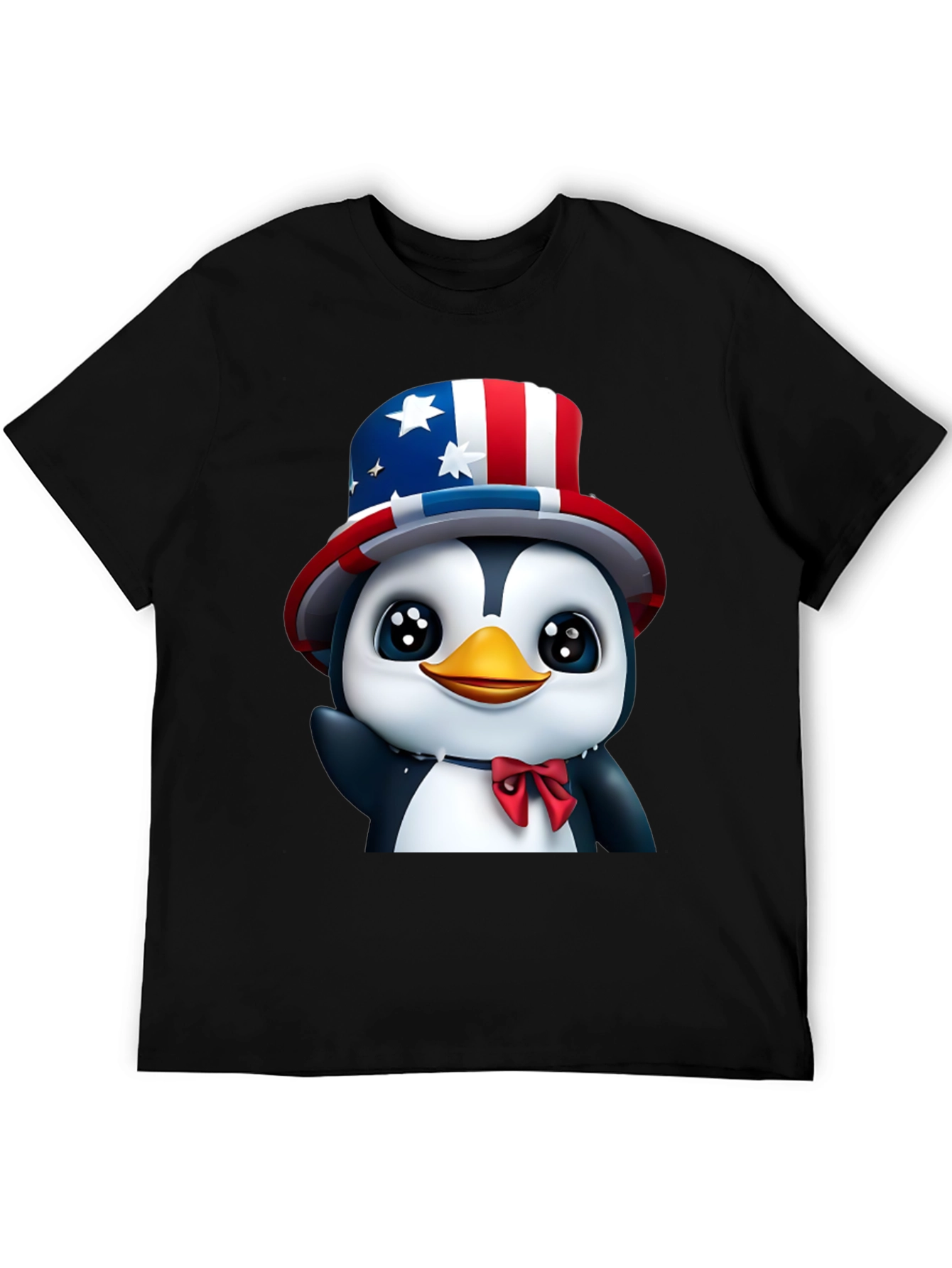 Black Patriotic Penguin T-Shirt - USA Pride view 5