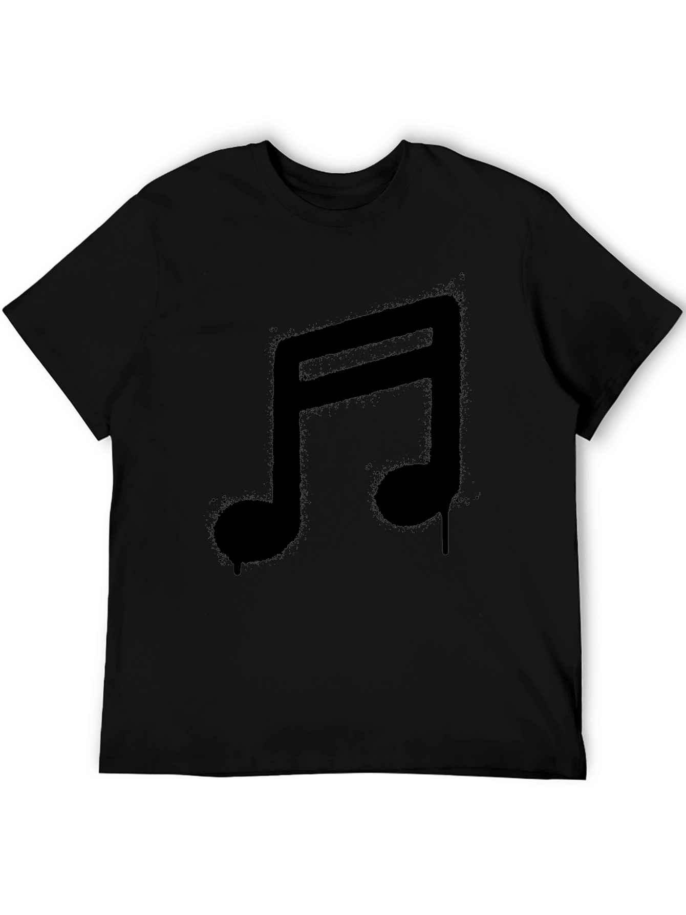 Black Music Note Graphic Black T-Shirt view 5