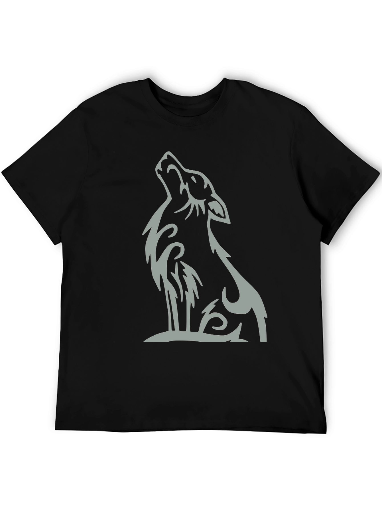 Black Black Wolf Graphic Tee - Stylish Casual Wear view 5