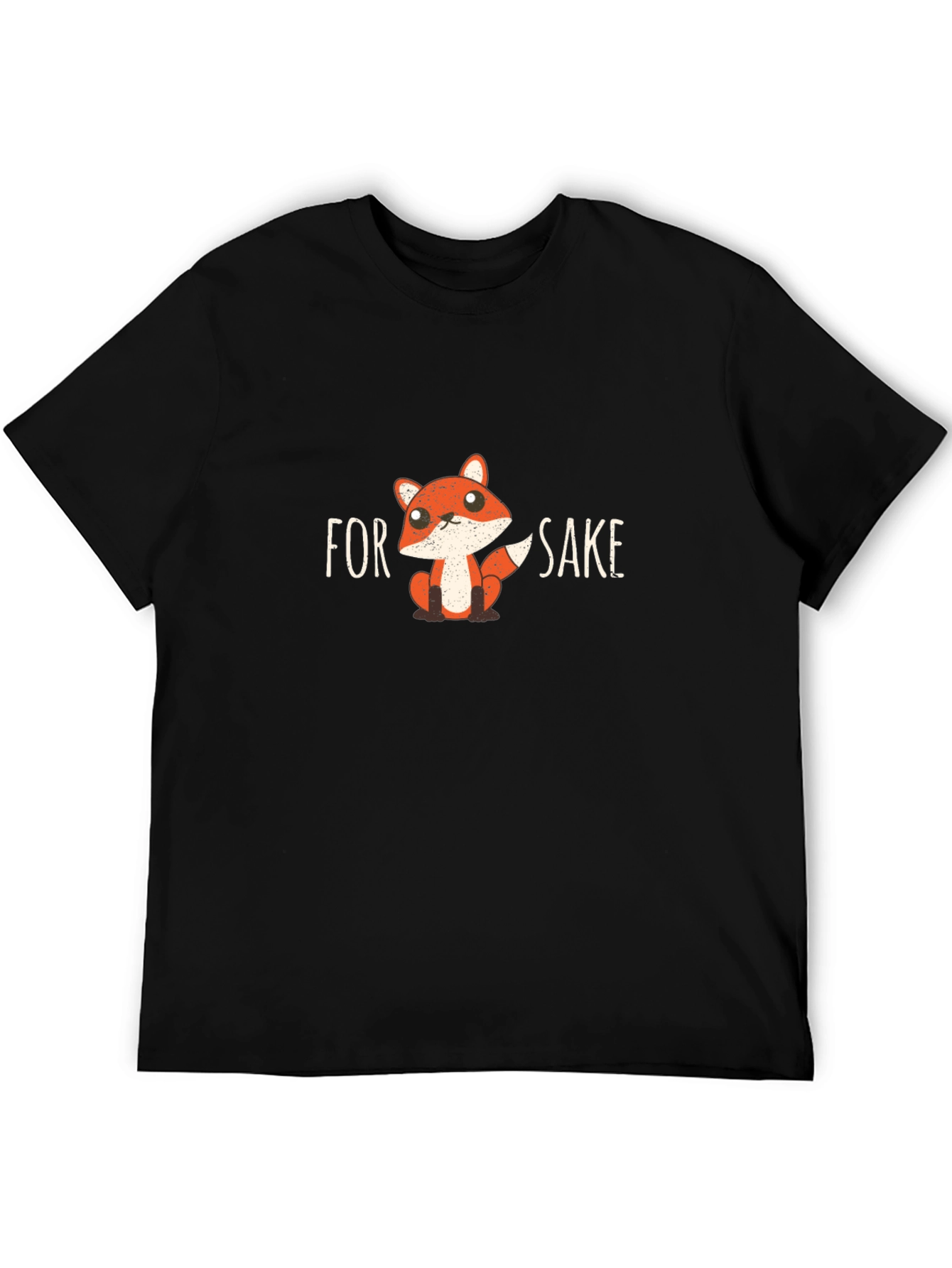 Black Funny Fox Graphic T-Shirt - For Fox Sake! view 5