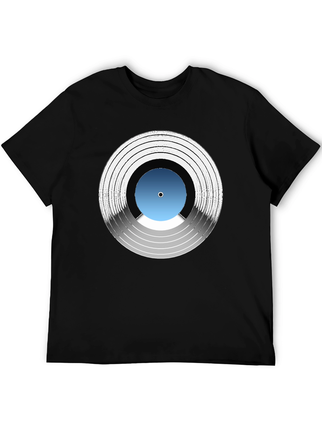 Black Vinyl Record Graphic Tee - Music Lover T-Shirt view 5