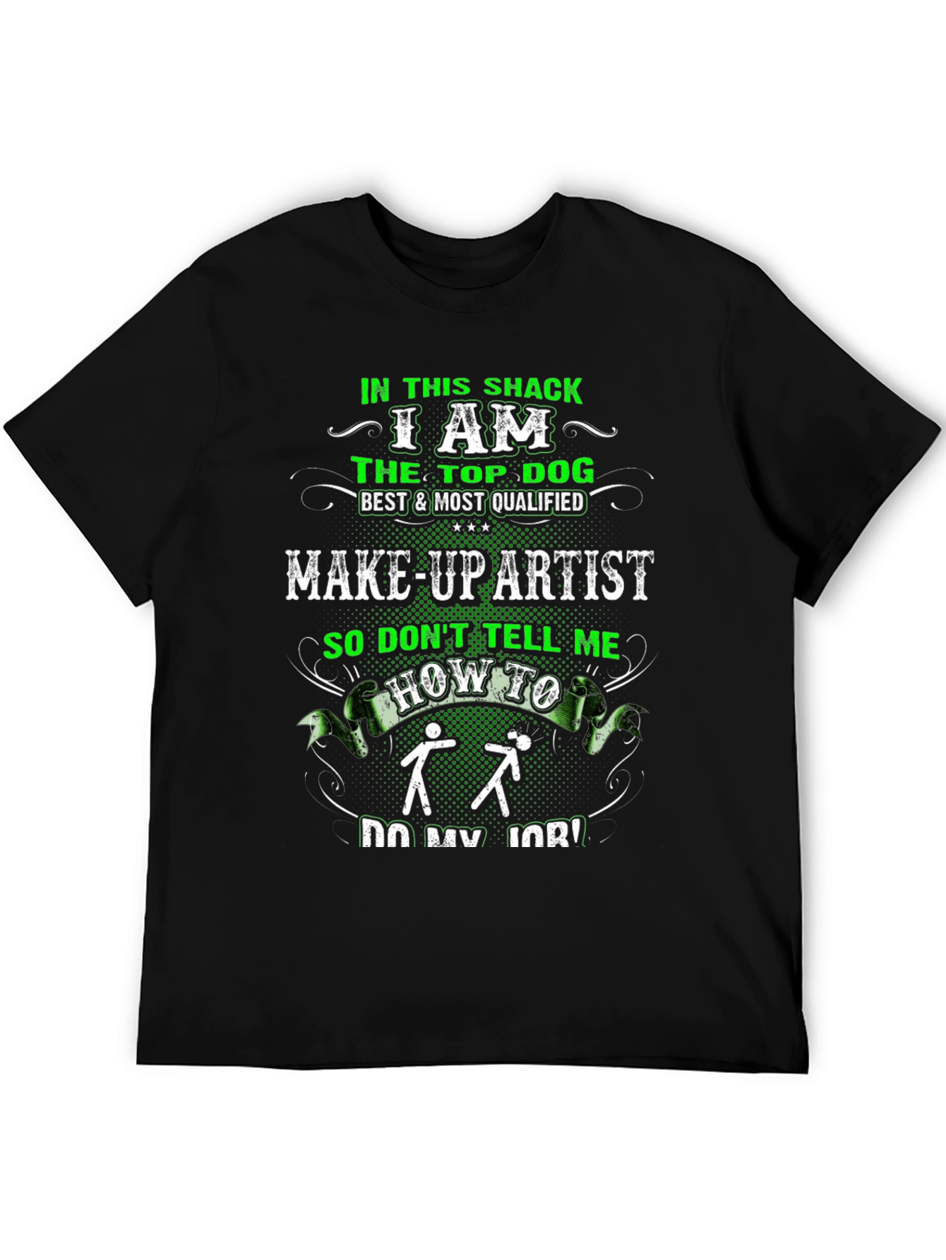 Black Make-up Artist Top Dog Graphic T-Shirt view 5