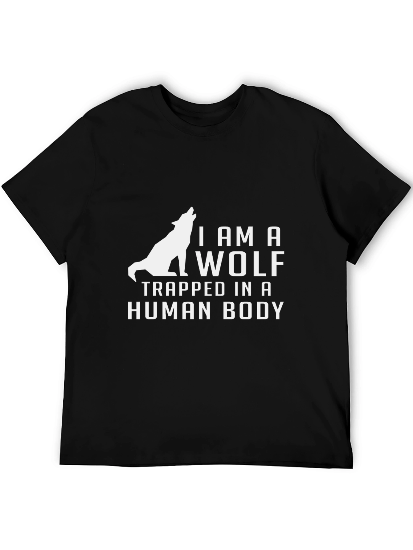 Black I AM A WOLF T-Shirt | Graphic Tee | Black view 5