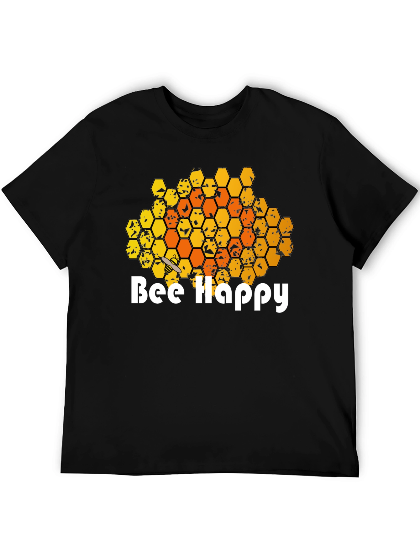 Bee Happy T-Shirt - Honeycomb Graphic Tee - 5