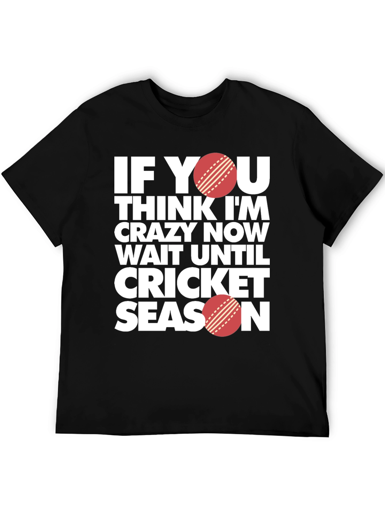 Black Cricket Season T-Shirt - Funny Sports Tee view 5