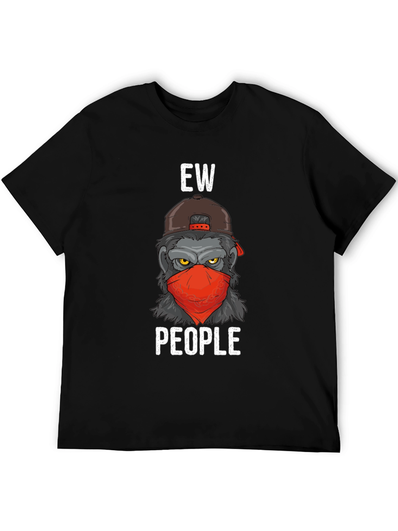 Black Ew People Graphic Tee - Novelty T-Shirt view 5