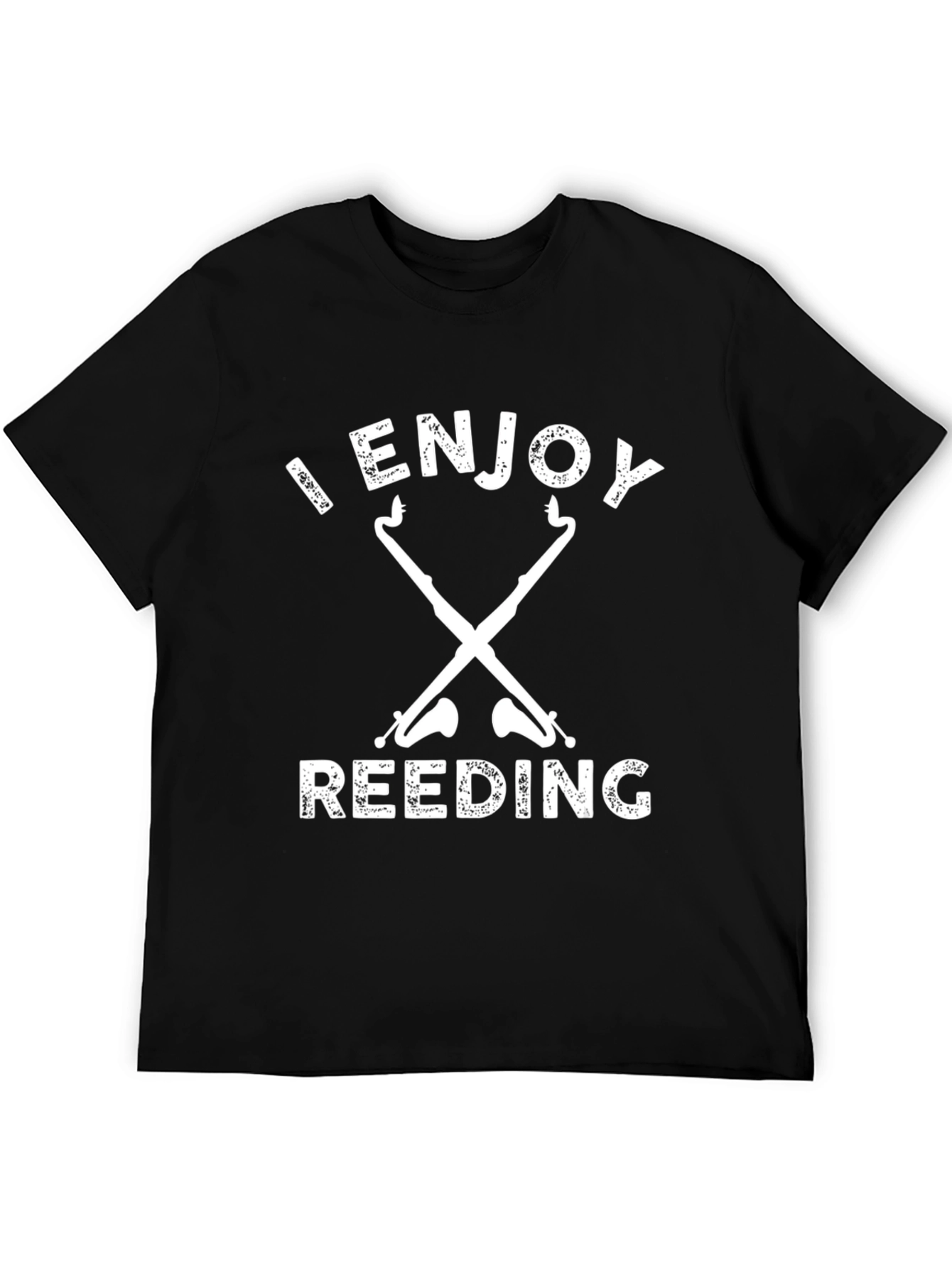 Black I Enjoy Reeding T-Shirt: Funny Oboe Bassoon Tee view 5