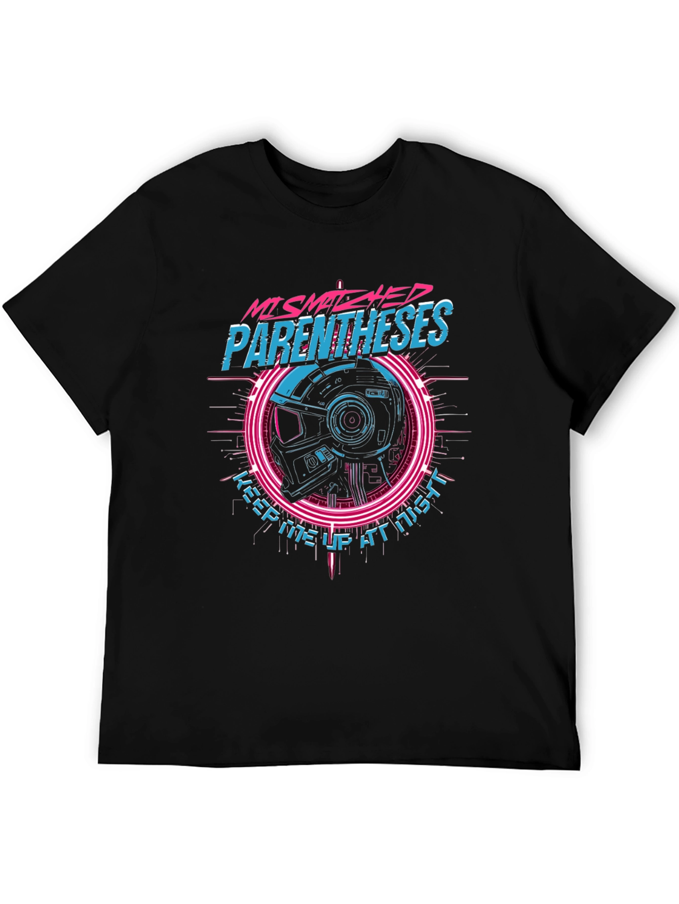Black Mismatched Parentheses Graphic T-Shirt view 5