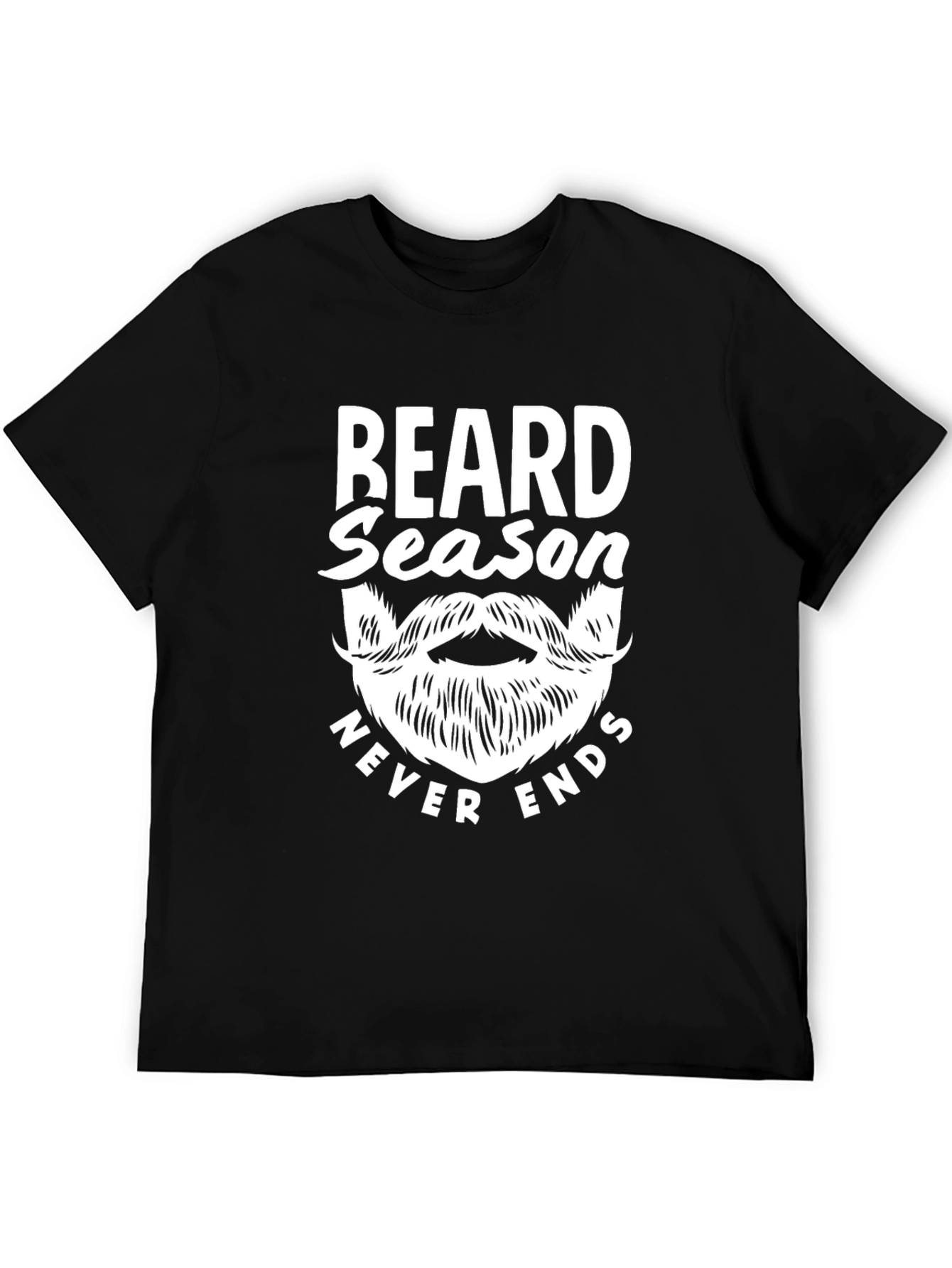 Black Beard Season Never Ends Graphic T-Shirt view 5