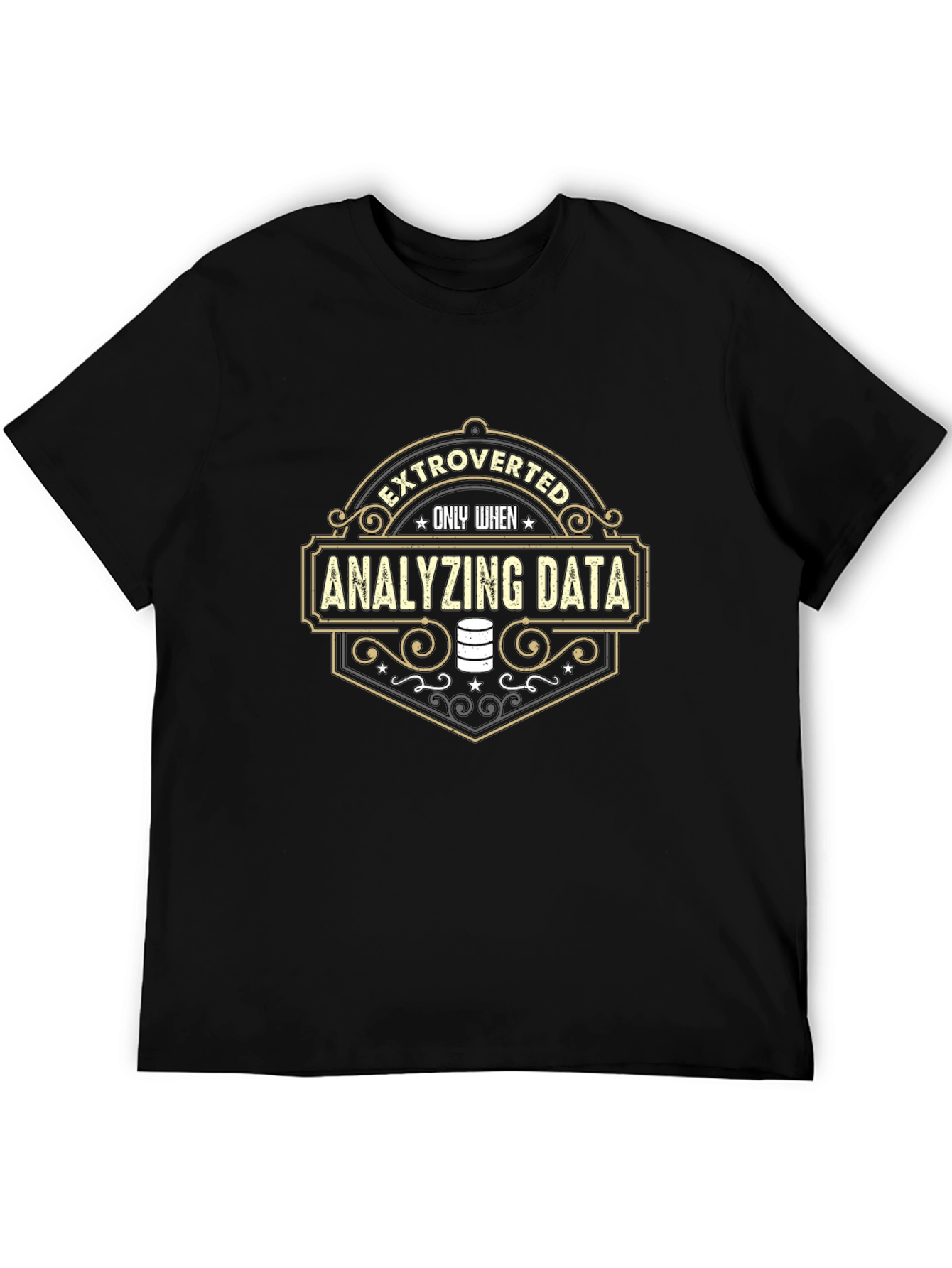Black Extroverted Analyzing Data T-Shirt view 5