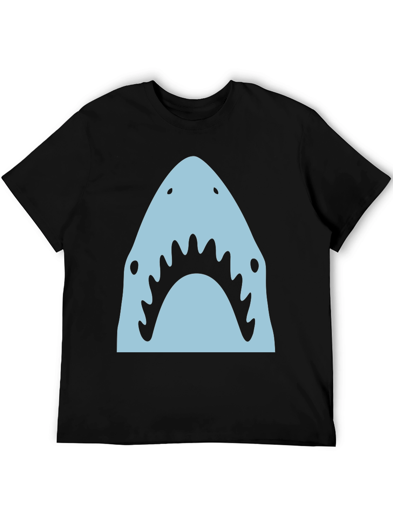 Black Shark Graphic Tee - Men's Black Crew Neck T-Shirt view 5