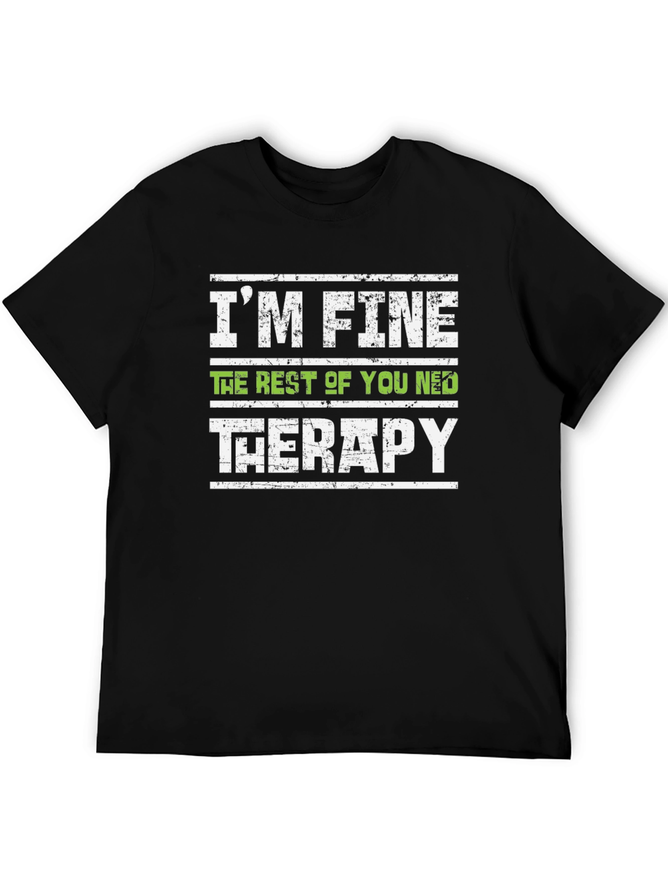 Black I'm Fine You Need Therapy Graphic Tee view 5